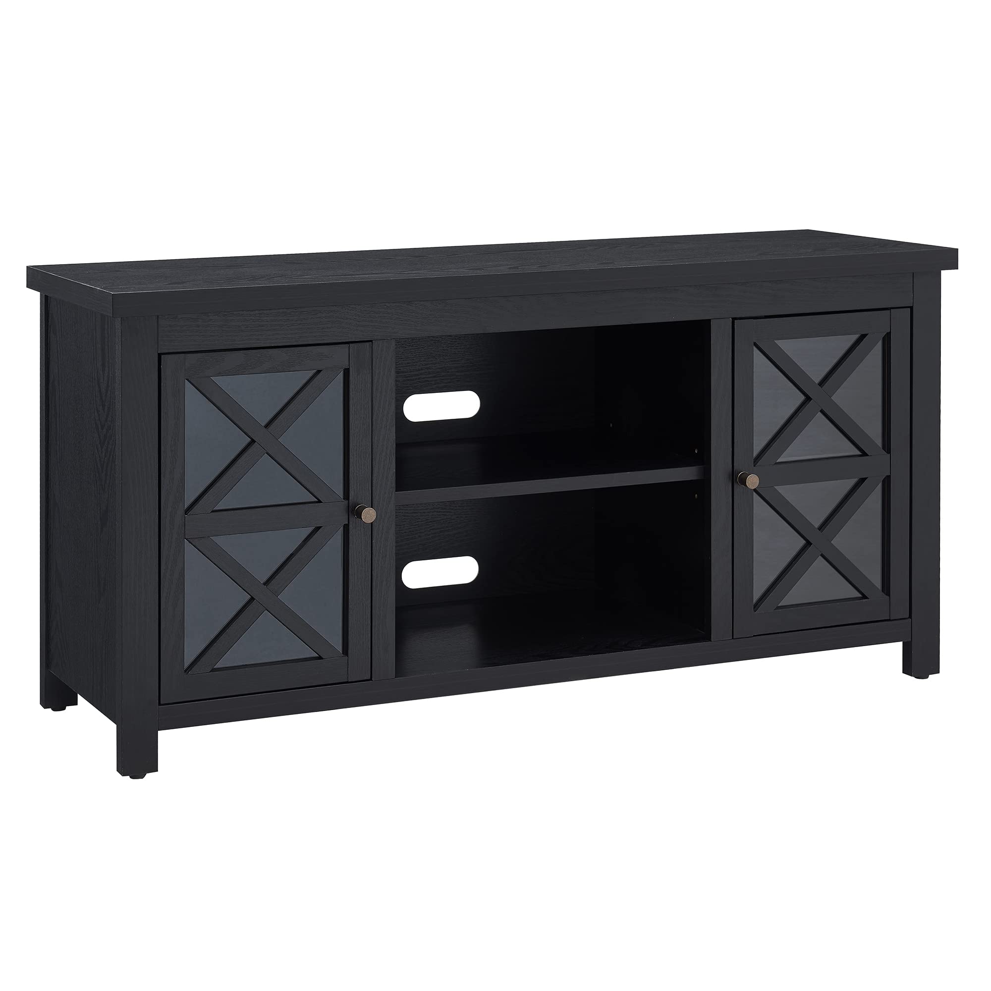 Henn&Hart 55 Inch TV Stand with Storage, Black Entertainment Center for Living Room - Perfect for Flat Screen TVs, Gaming Consoles & Home Theater Setup