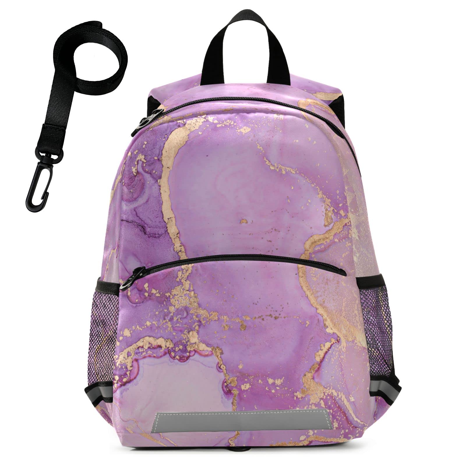**Fustylead Cute Kids Backpack for Toddlers - Mini Travel Bag for Boys & Girls (Purple Marble) - Lightweight School Backpack, Daycare Bag, and Weekend Outing Essential**