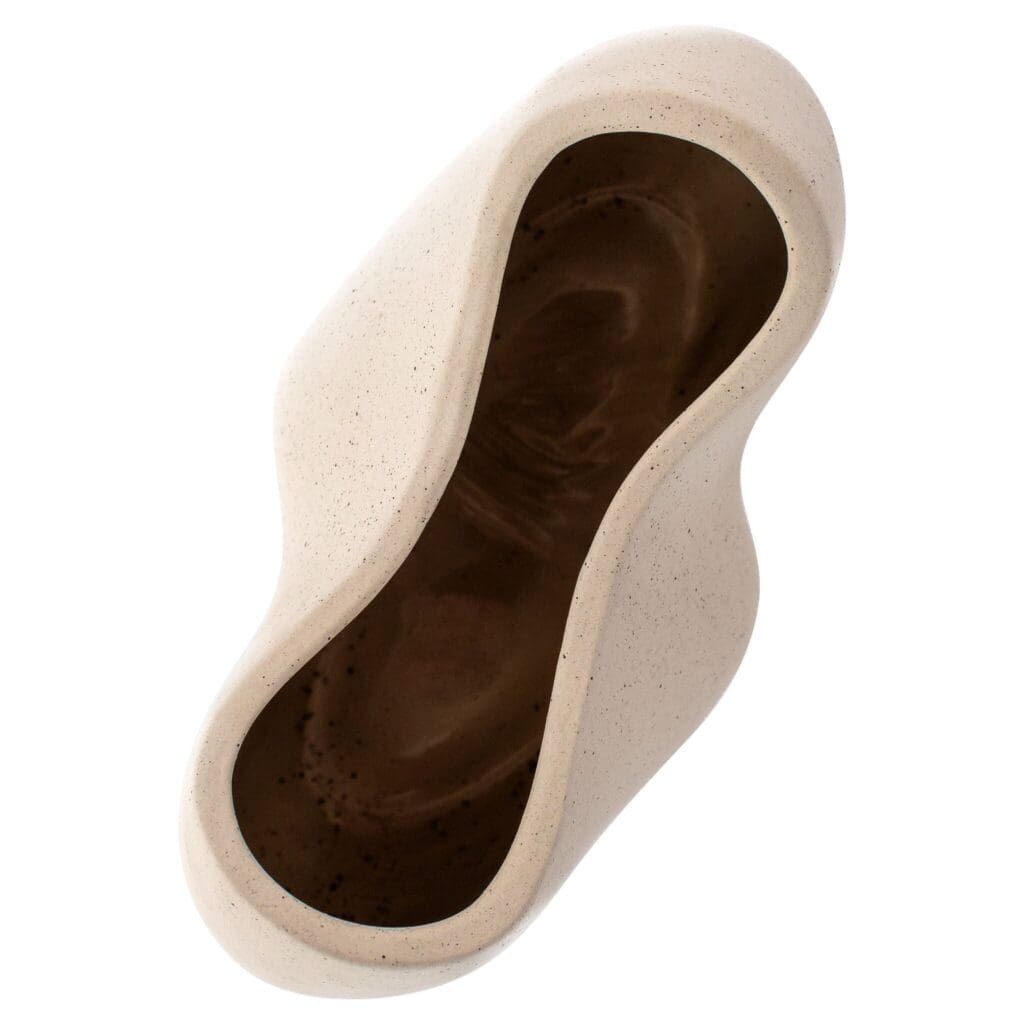 Cyan Design 11776 Organic Pinched Bowl - Handcrafted Ceramic Grainy White Textured Serving Bowl for Salad, Soup, or Decorative Display