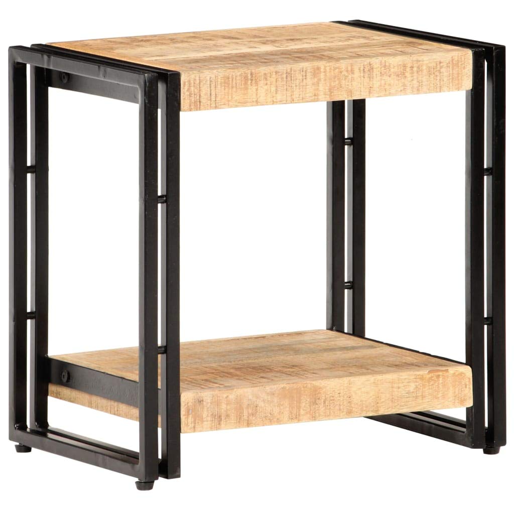 Rustic Mango Wood Side Table - 15.7