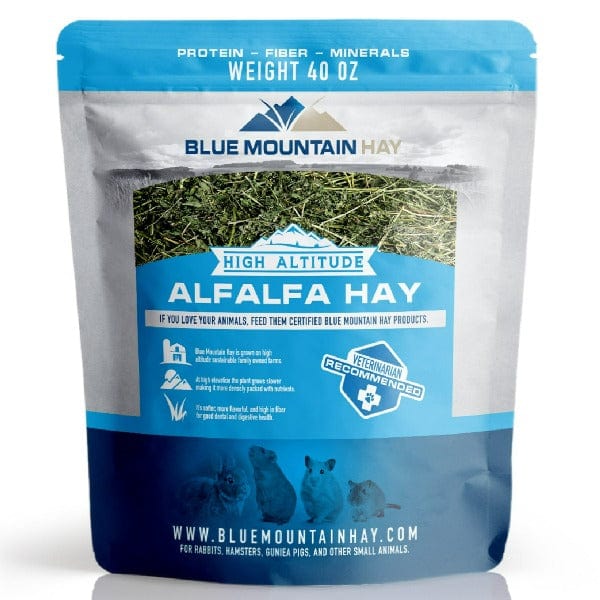 Premium Blue Mountain High Altitude Alfalfa Hay for Rabbits, Guinea Pigs & Small Pets - Nutrient-Rich Forage for Healthy Digestion - Perfect for Feeding, Treats & Habitat Bedding