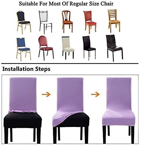 YYHSND Velvet Stretch Dining Chair Slipcovers - Spandex Plush Short Chair Covers, Washable & Removable Chair Protector for Kitchen & Dining Room - Perfect for Home Decor, Parties & Daily Use