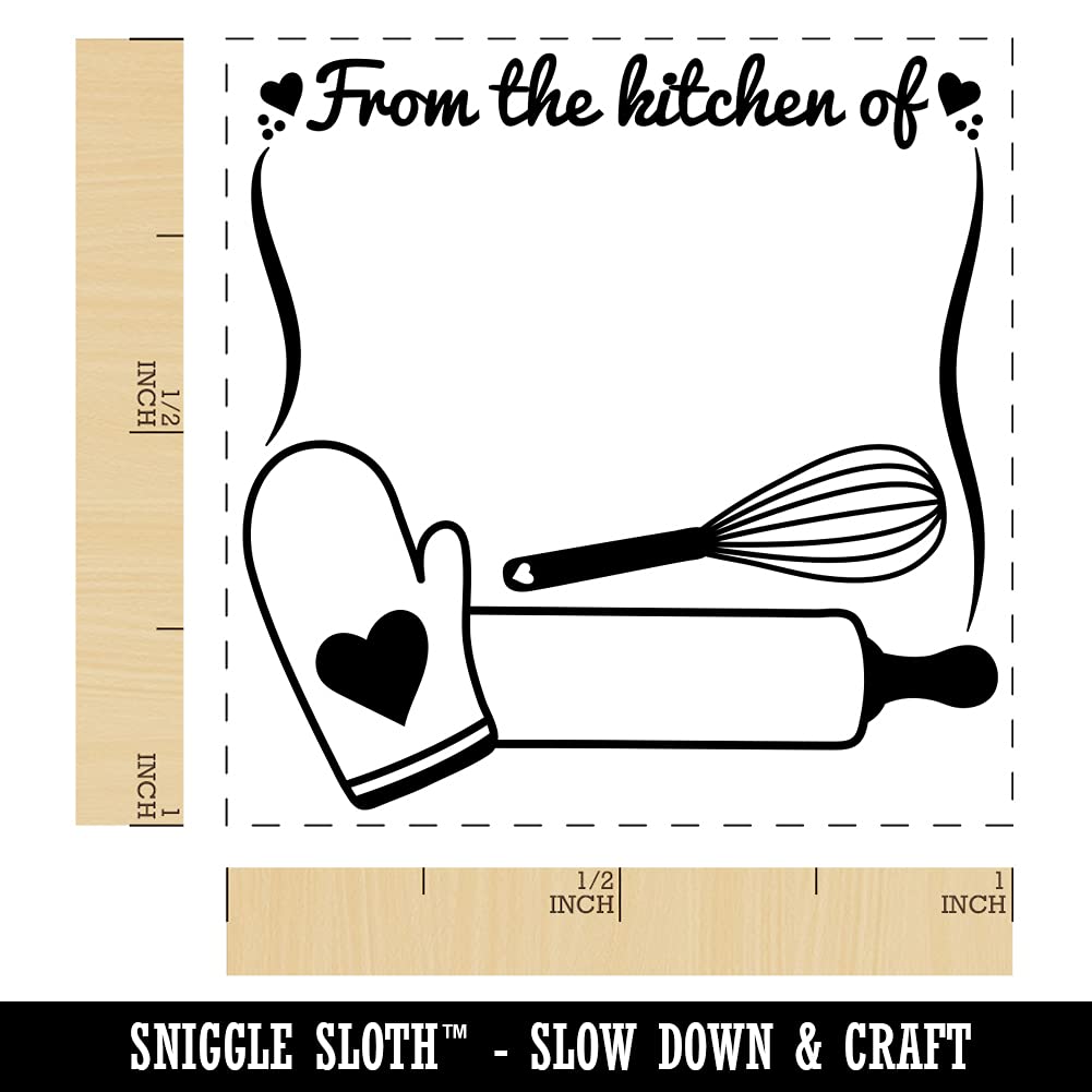 Baking Baker Cooking Self-Inking Rubber Stamp - 1 Inch Small Blue Ink Stamp for Recipe Cards, DIY Crafts & Kitchen Organization