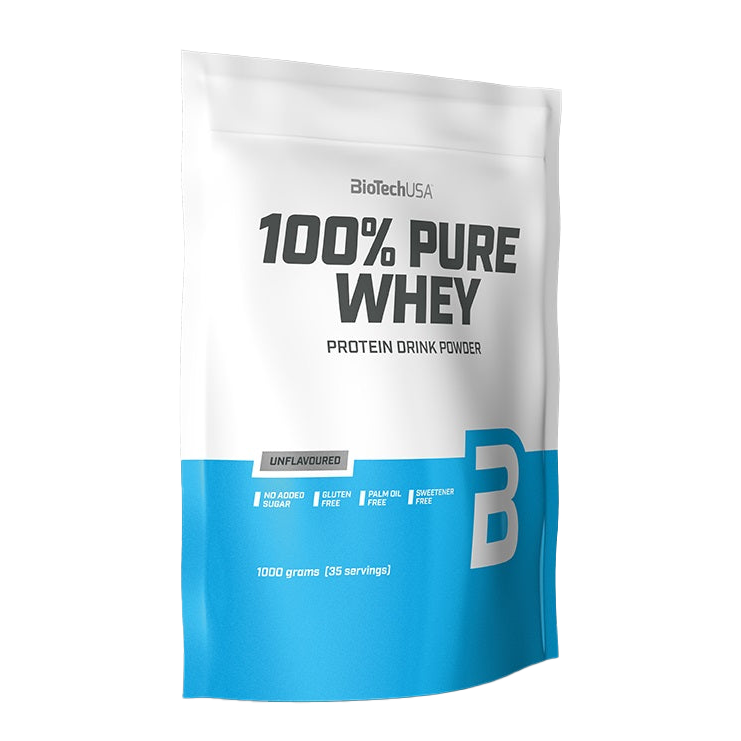 BioTechUSA 100% Pure Whey Protein Powder - Unflavored, 1000g for Muscle Recovery & Post-Workout Nutrition | Gym Supplement for Athletes & Bodybuilders