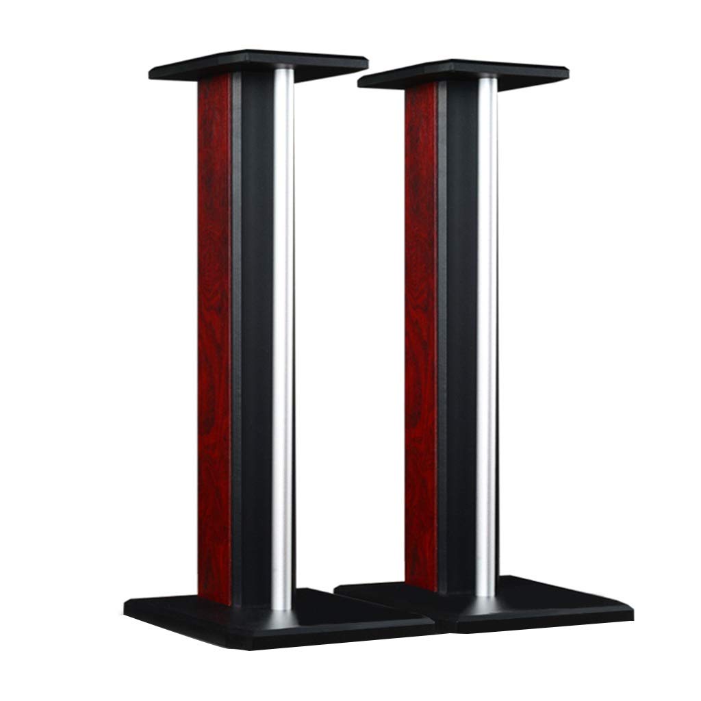 Premium Wooden Speaker Stands for Bookshelf & Floor Speakers - Double Support Audio Stand Pair for Concert Hall & Surround Sound Systems (Brown, 27x20x71cm) - Perfect for Home Theater, Studio & Music Listening Rooms