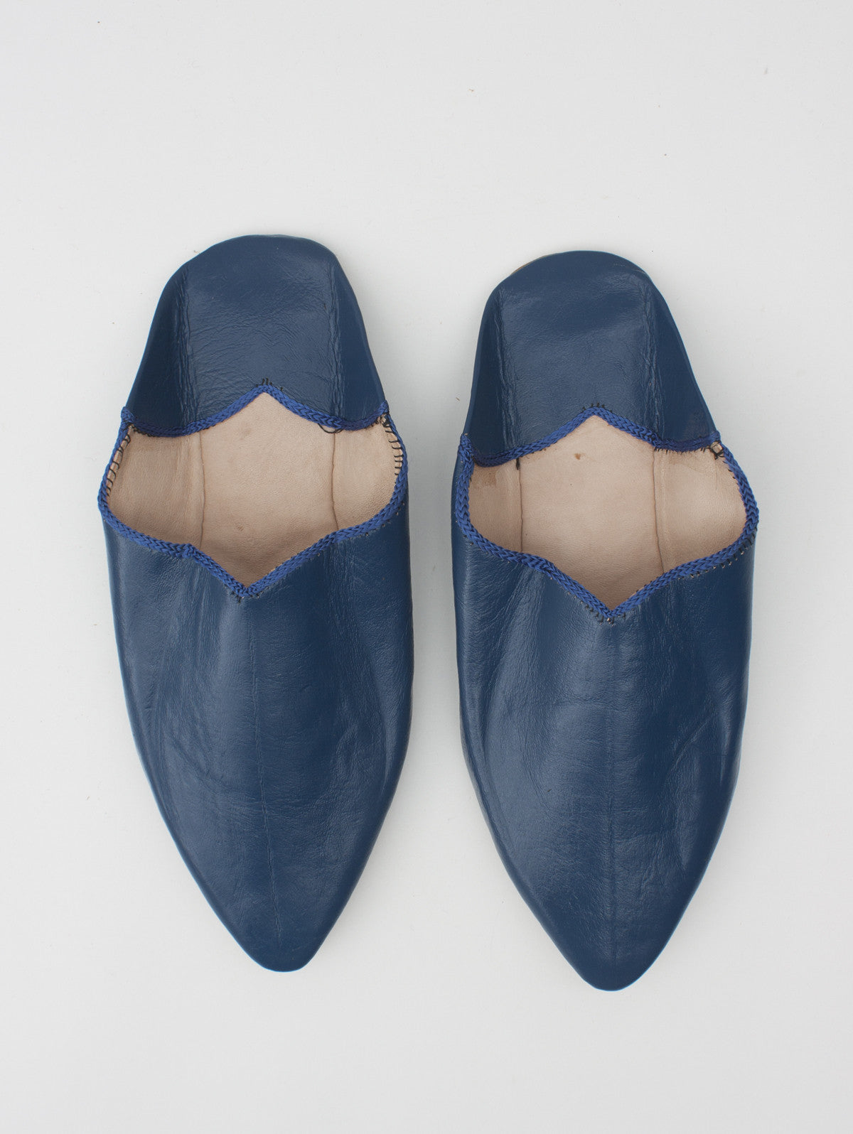 Authentic Moroccan Plain Pointed Babouche Slippers - Soft Blueberry Color | Comfortable House Shoes for Men & Women | Perfect for Home, Lounge & Cultural Outfits