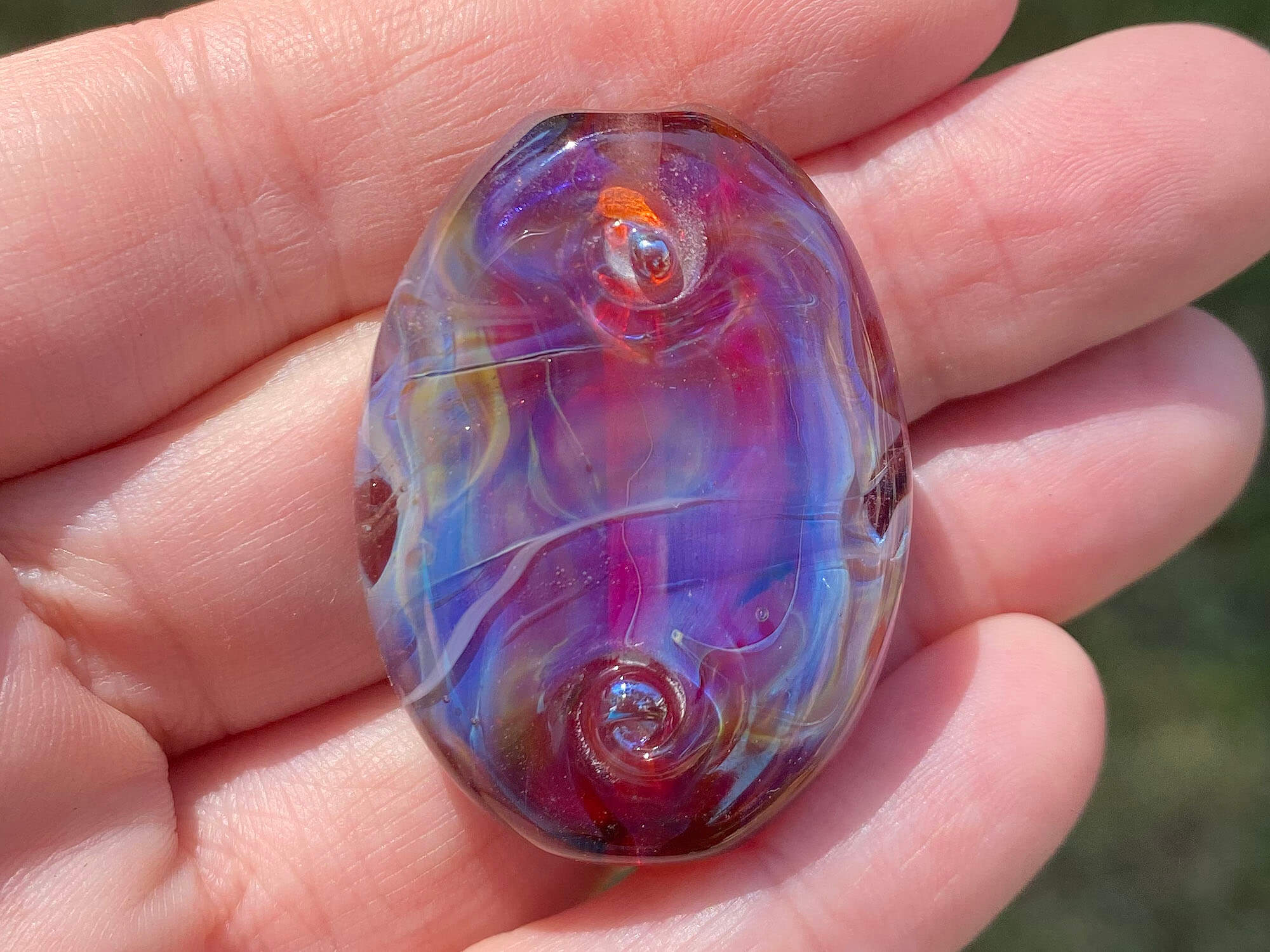 Handmade Purple Opal Lampwork Glass Focal Bead for Jewelry Making - Perfect for Necklaces, Bracelets & DIY Craft Projects