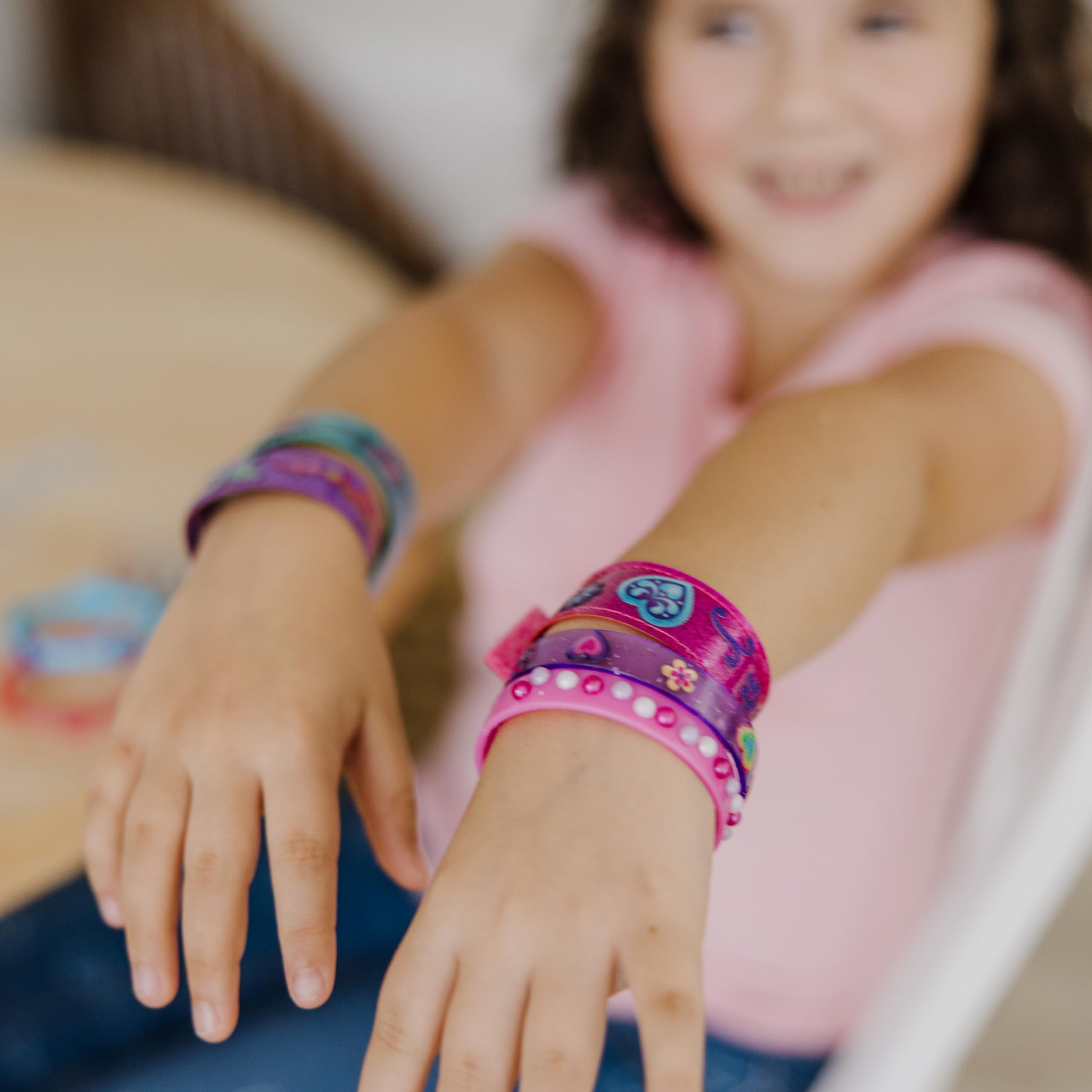 Melissa & Doug Design Your Own Bracelets Kit - 100+ Sparkle Gem Glitter Stickers for Girls DIY Jewelry Making, Perfect for Birthday Gifts & Creative Play
