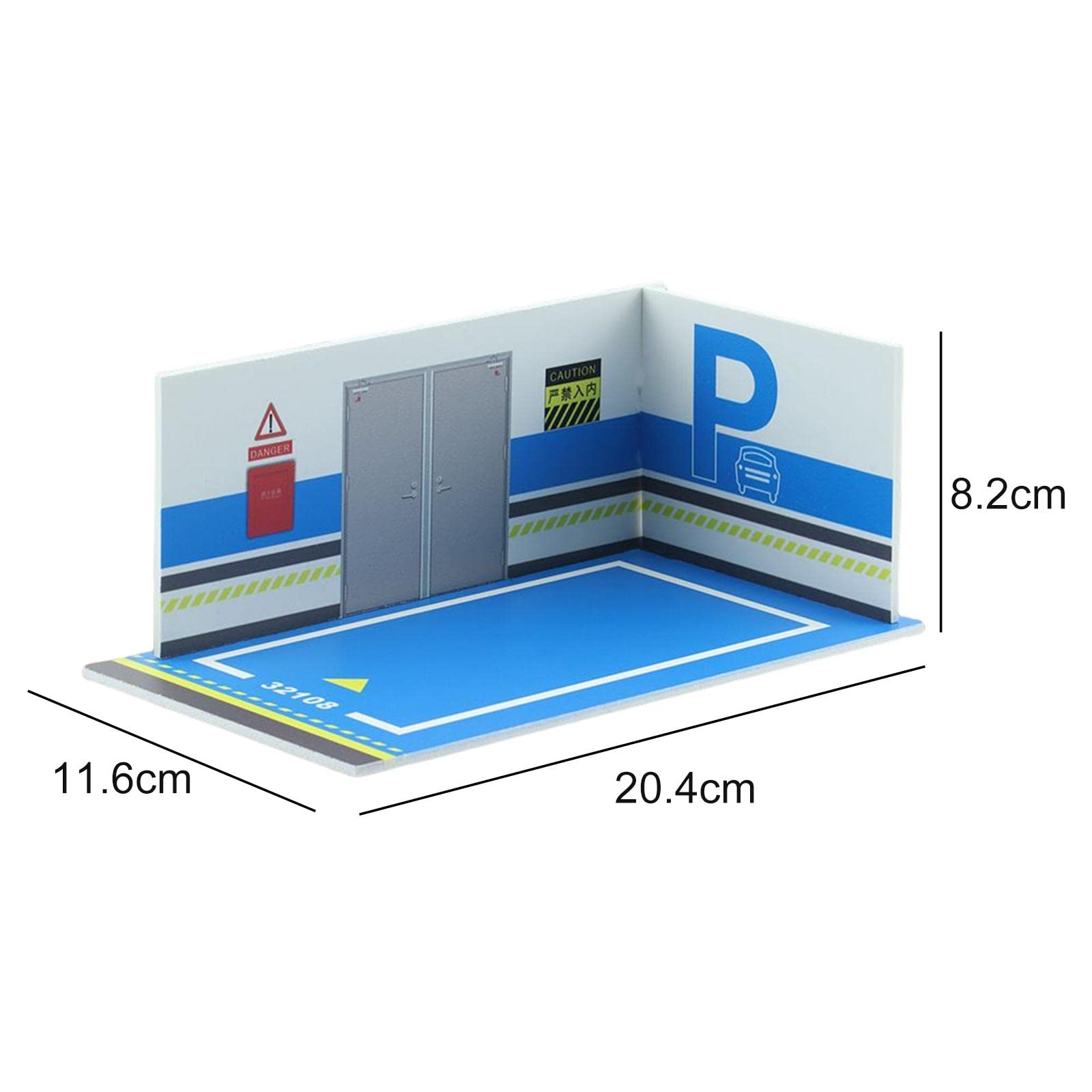 Milageto 2-Piece 1/32 Scale Diecast Car Parking Mini Garage - Display Stand for 1:32 Diecast Model Cars - Perfect for Collectors, Kids Play, and Miniature City Scenes