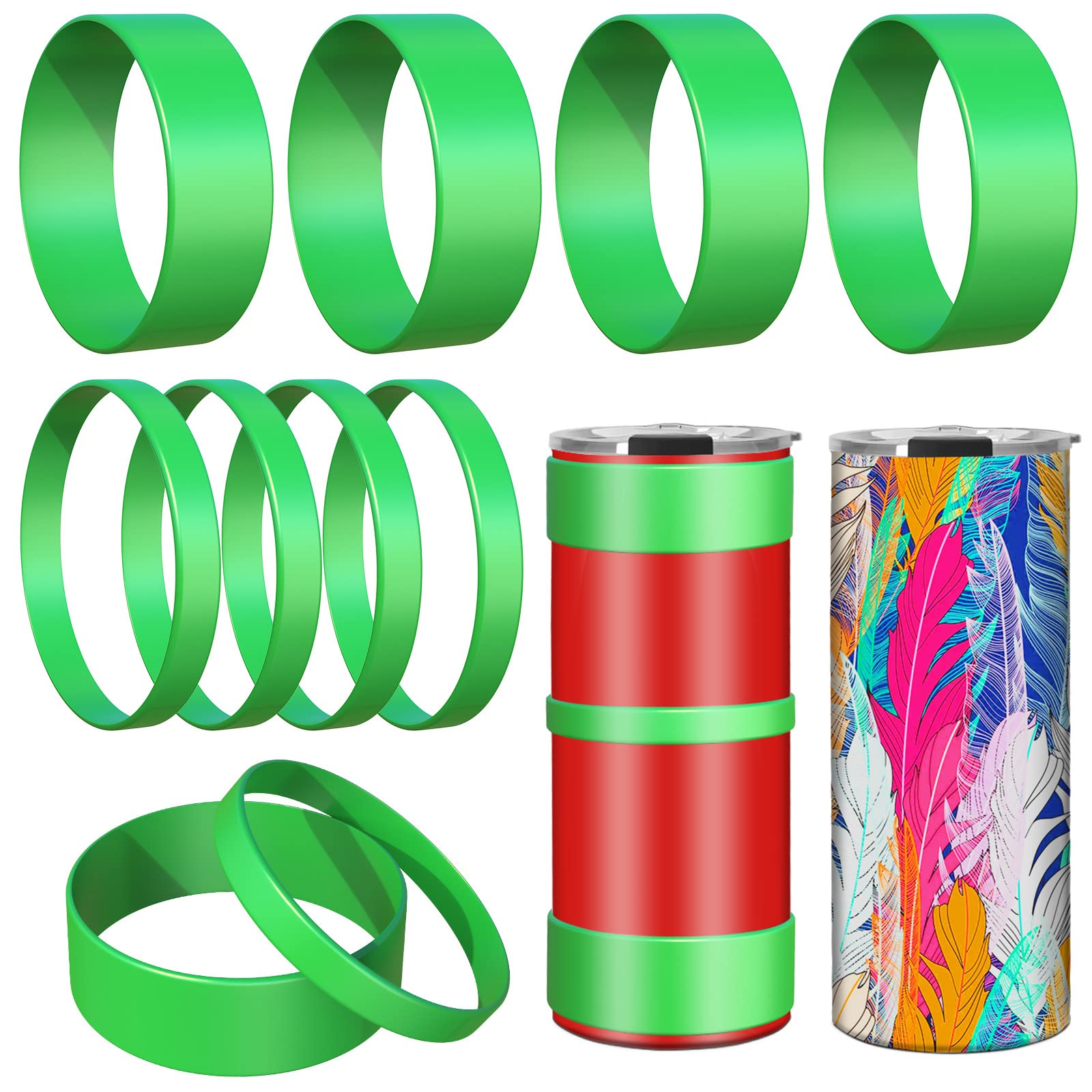 Heat-Resistant Silicone Bands for Sublimation Tumbler Blanks - 2 Sizes Elastic Sublimation Paper Holder - Prevents Ghosting & Ensures Tight Fit - Perfect for DIY Sublimation Projects, Custom Tumblers & Heat Press Applications