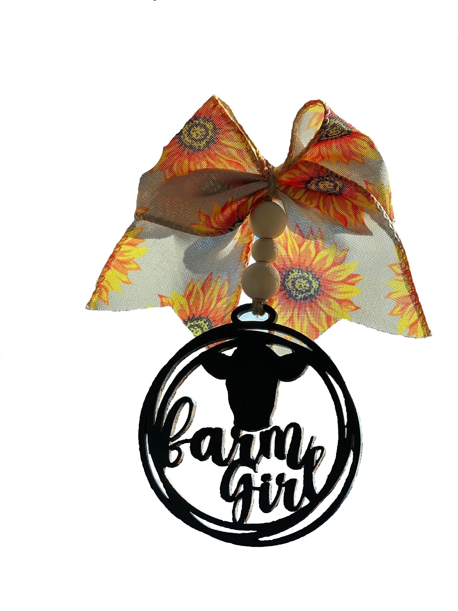 Farm Girl Cow Car Charm - Leopard Burlap Black White Red Cow Paws Ribbons Car Accessories for Interior Decor, Perfect for Country Style Vehicles and Farm-Themed Car Styling