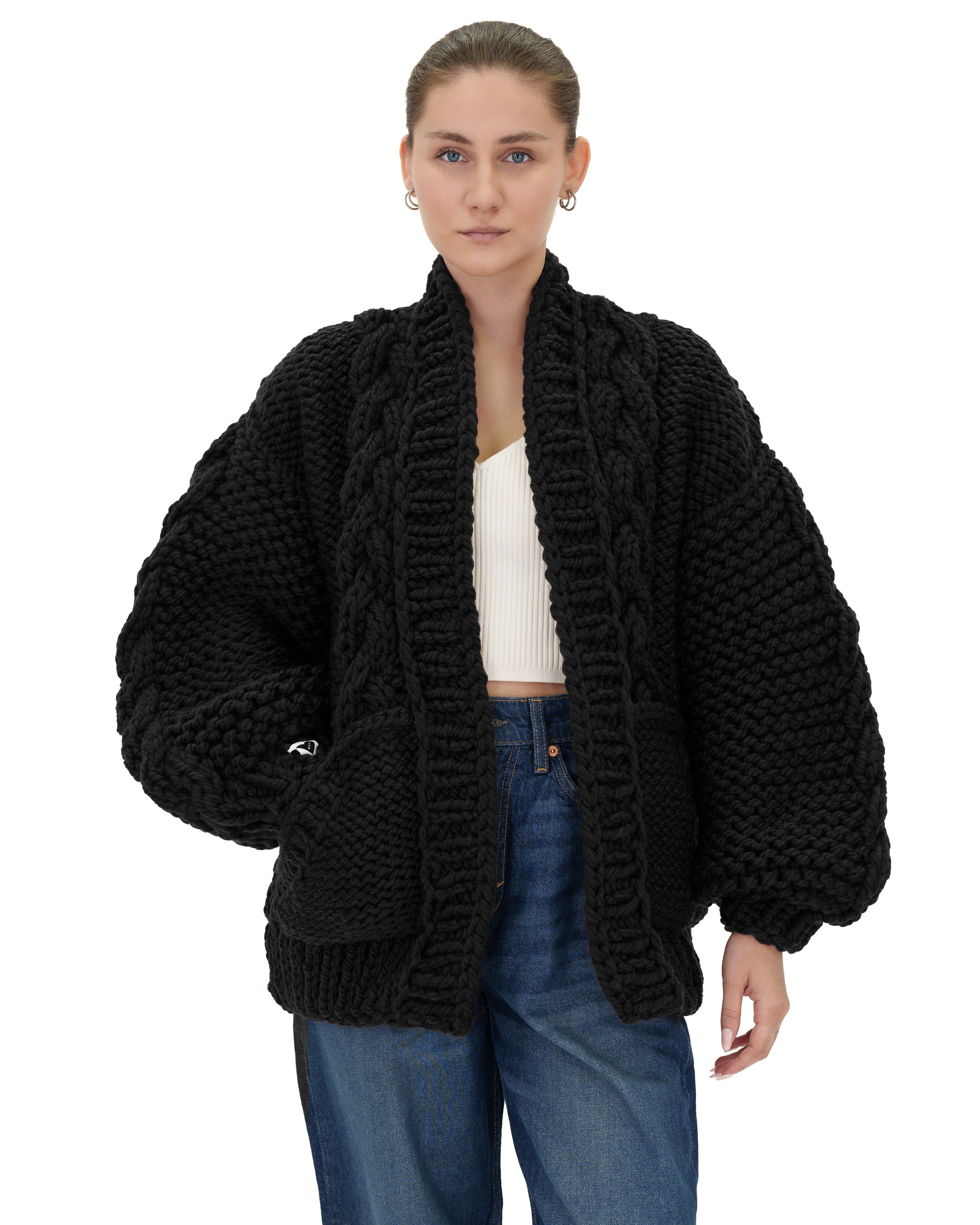 Stylish Braided Pocket Cardigan for Women - Soft Knit Open Front Sweater | Perfect for Fall, Winter & Layering Outfits