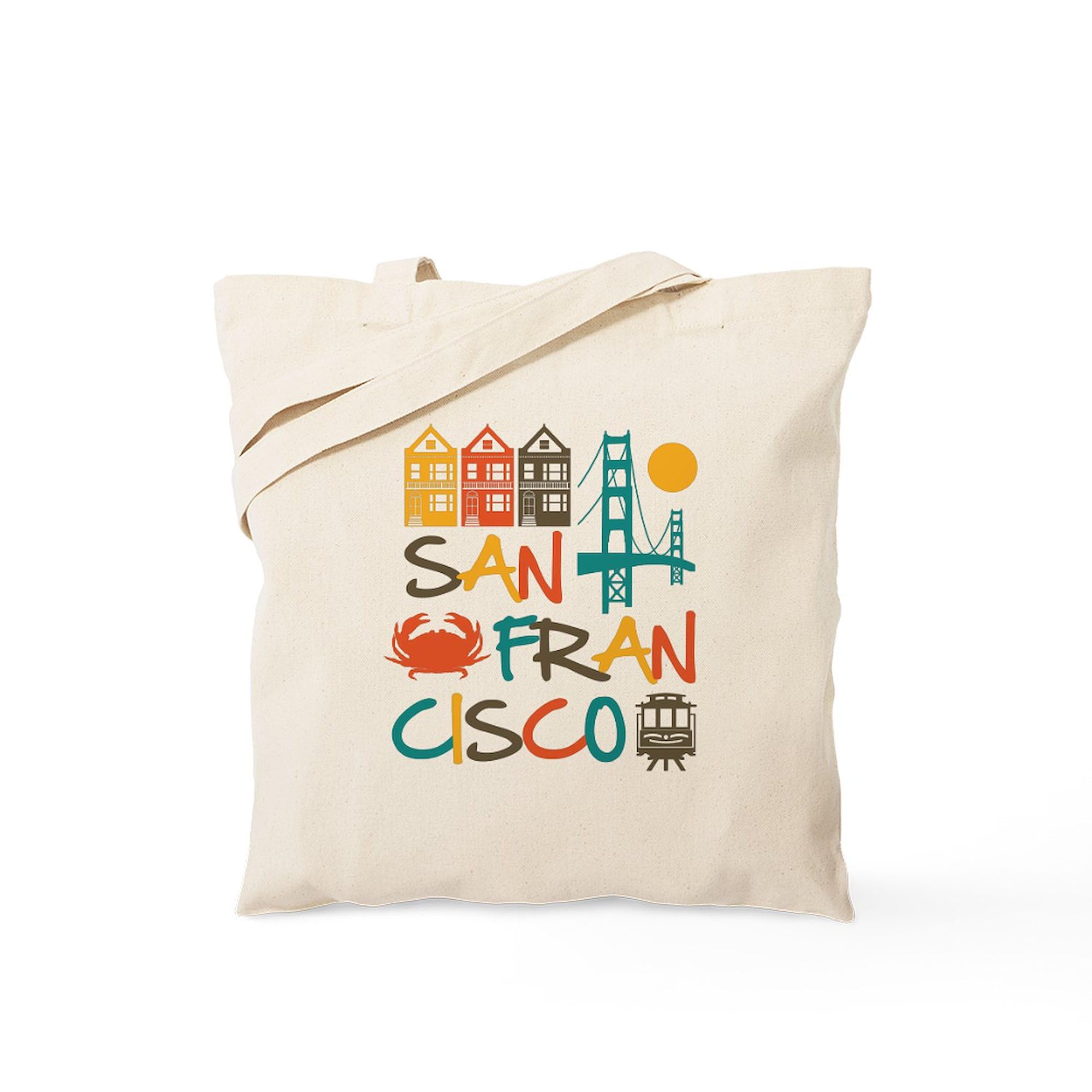 San Francisco Canvas Tote Bag - Eco-Friendly Reusable Shopping Bag with Stylish Design for Groceries, Beach Trips & Daily Use