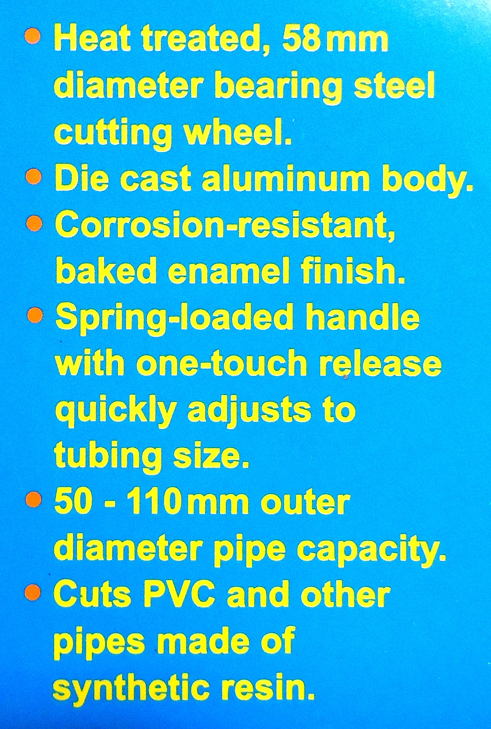 Cal Hawk Tools CZFTC110 Professional PVC Pipe Cutter - Heavy Duty Plastic Tubing Cutting Tool for Plumbing, DIY Projects & Home Repairs | Perfect for PVC, CPVC & PEX Pipes