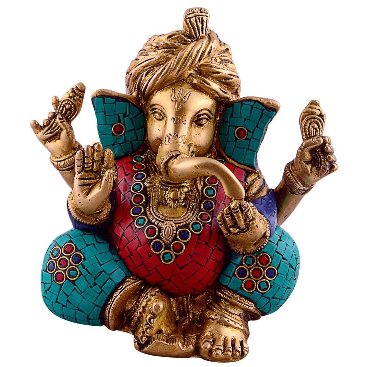Handmade Brass Ganesh Idol Statue - Hindu God Ganesha Figurine for Home Altar, Office Desk & Spiritual Decor - Perfect Diwali Gift, Pooja Room Decoration & Meditation Space Enhancement