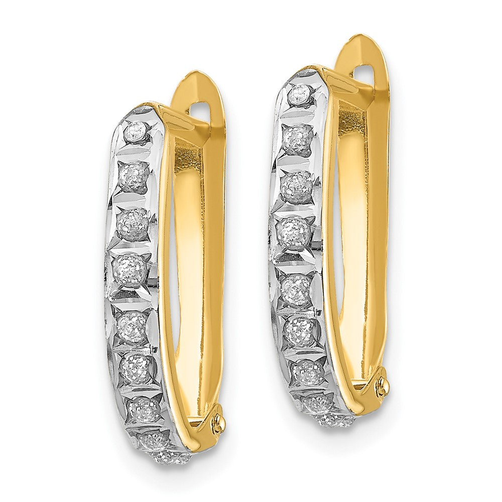 14K Gold Diamond Hinged Hoop Earrings - Elegant Dangle Earrings for Women | Perfect for Weddings, Parties & Special Occasions | Model DF147