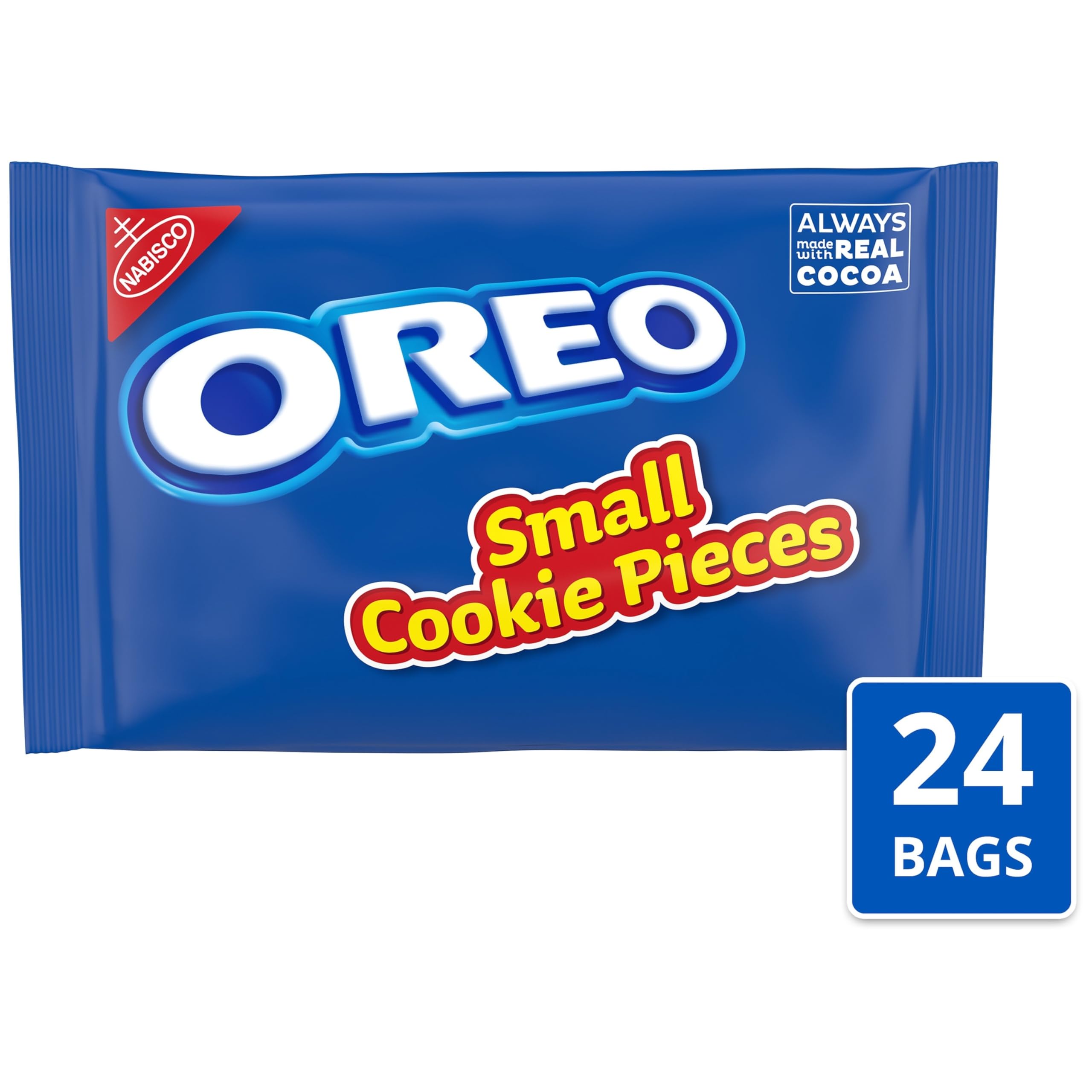 OREO Chocolate Sandwich Cookies Small Cookie Pieces - 24 Pack (1 lb Bags) | Bulk Snacks for Baking, Ice Cream Toppings & Party Treats