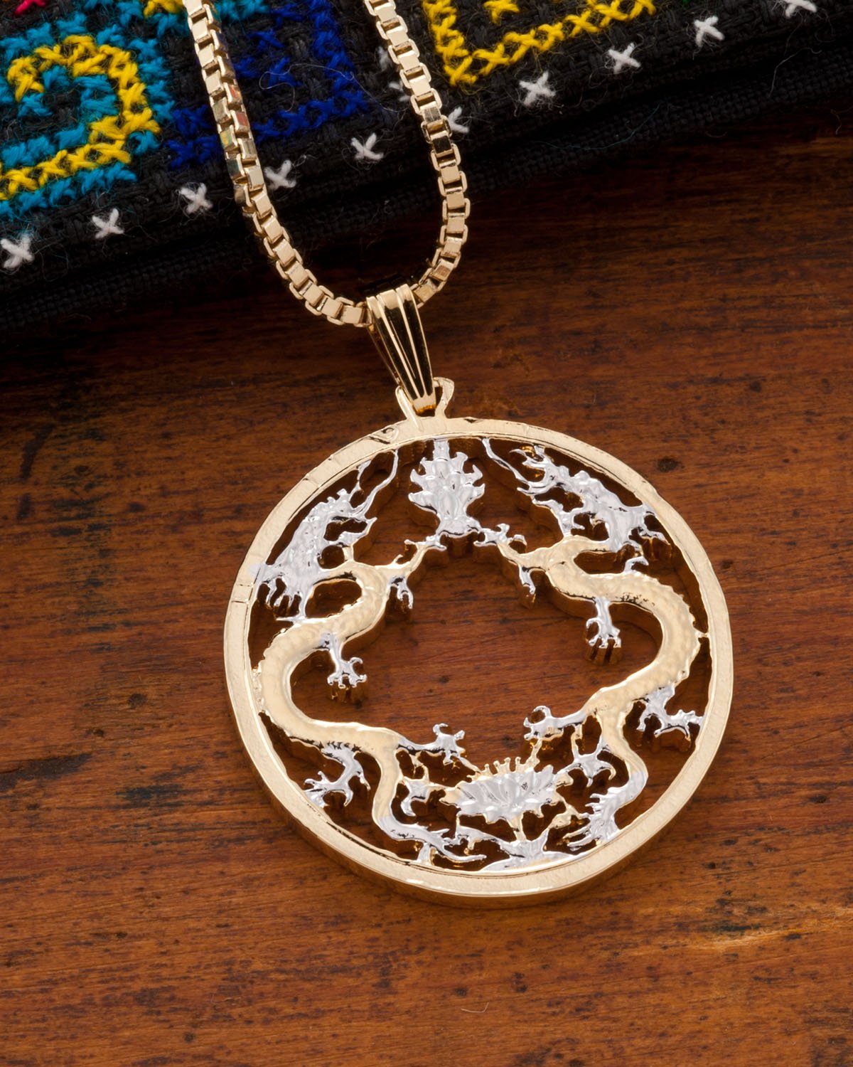 Authentic Bhutanese Dragon Coin Pendant Necklace - Handcrafted 200 Ngultrum Jewelry for Men & Women | Perfect Gift for Collectors, Fashion & Spiritual Occasions