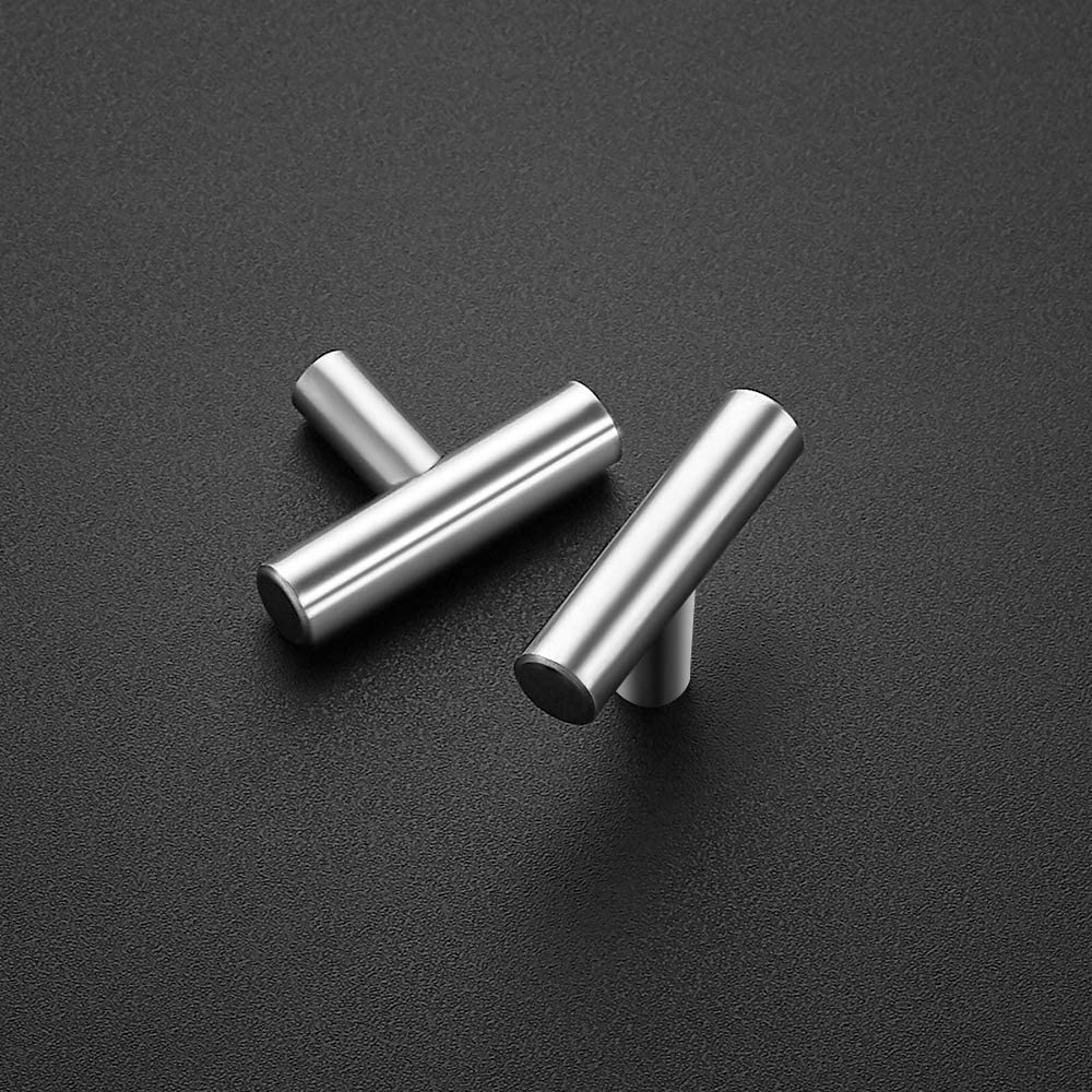Brushed Nickel T Bar Cabinet Knobs - 25 Pack for Dresser & Drawers