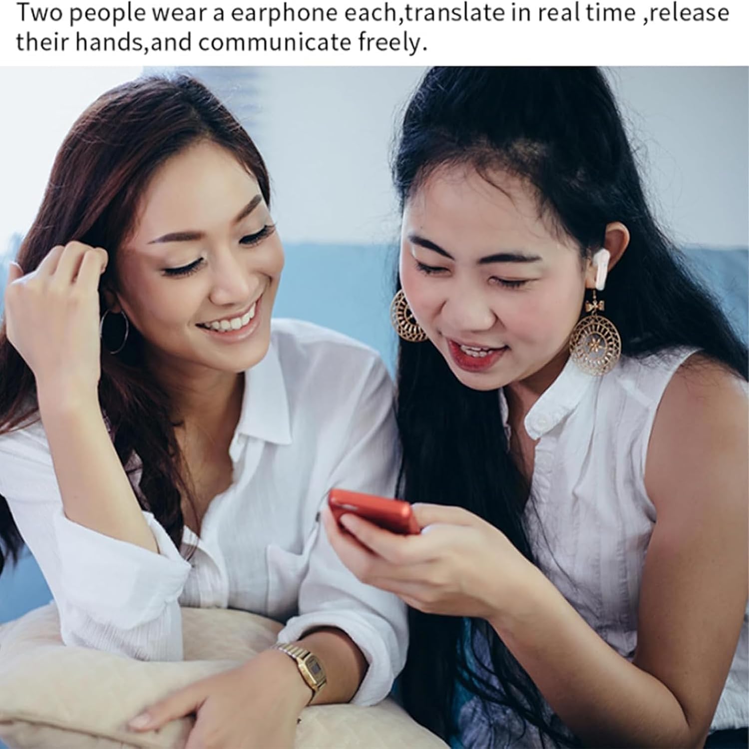 Echo Connect Real-Time Translation Earbuds with 40+ Languages - Wireless Bluetooth Translator Earphones for Travel, Business Meetings & Language Learning (Model B11) - Perfect for International Conferences, Customer Service & Multilingual Conversations