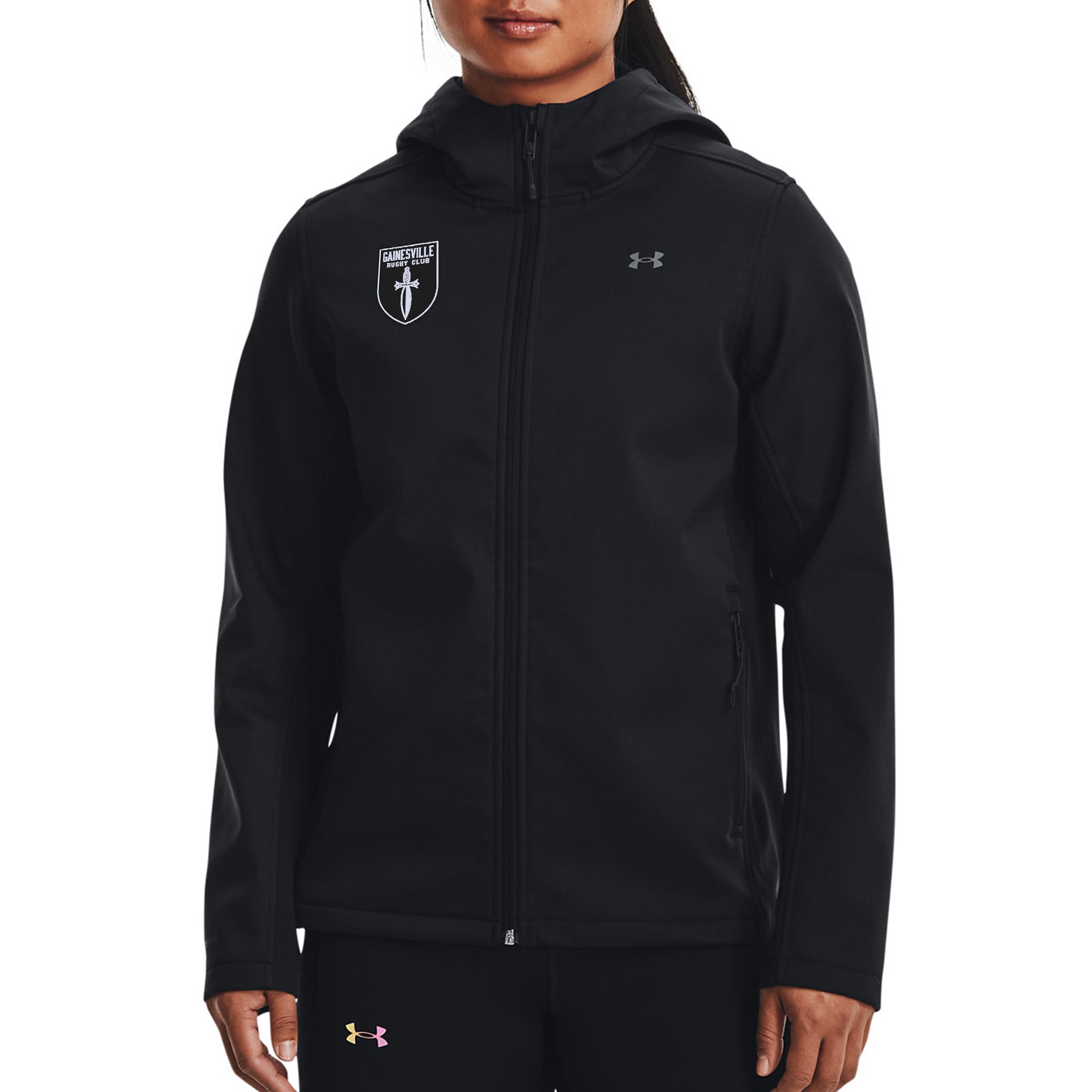 Gainesville Spartans RFC UA Women's CGI Hooded Jacket - Waterproof Windbreaker for Outdoor Sports & Casual Wear