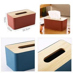2Pcs Wooden Tissue Box Cover - Rectangular Removable Tissue Holder for Bathroom Vanity, Bedroom Dresser, Nightstand & Desk - Natural White Wood Storage Organizer - Perfect for Home, Office & Guest Room Decor