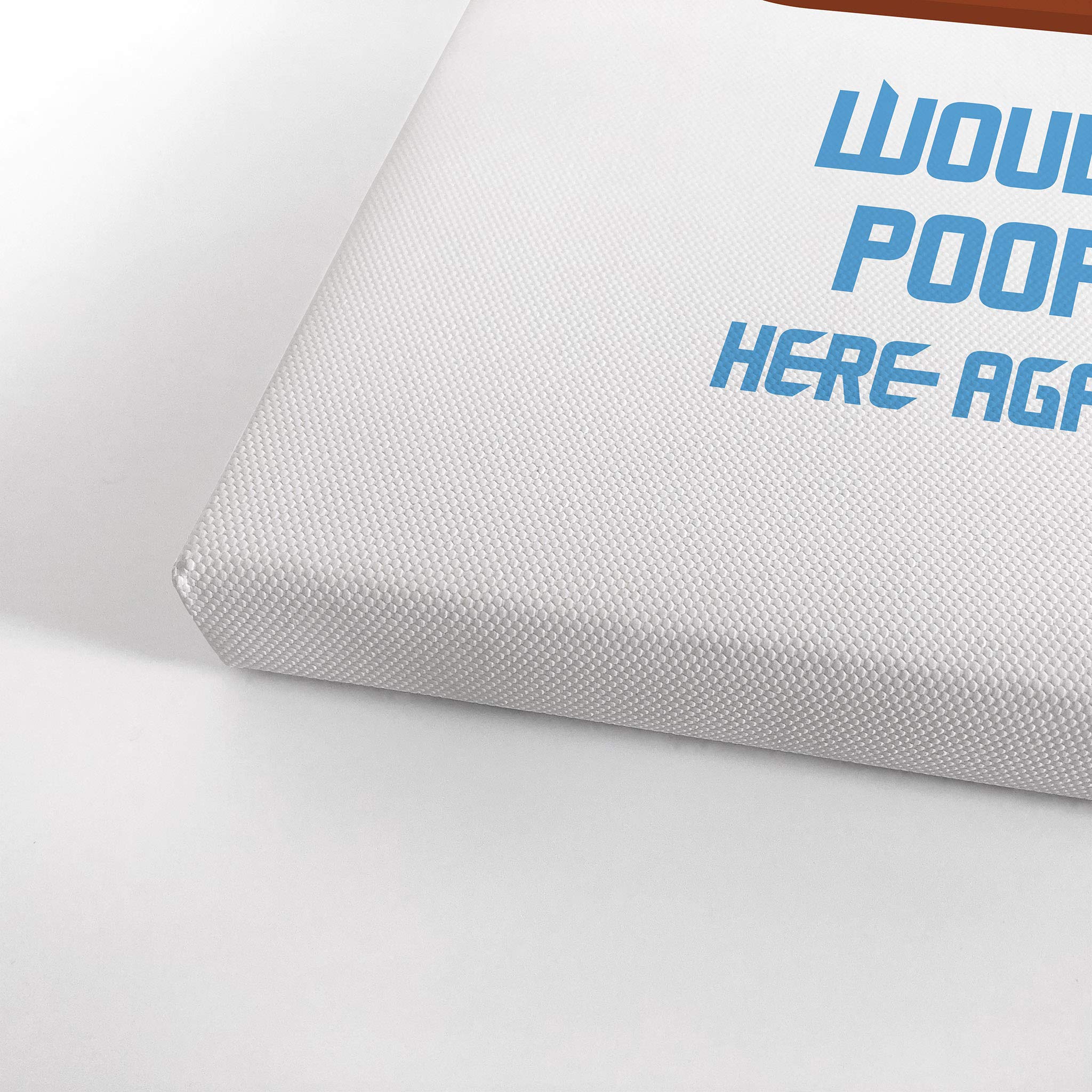 Funny Bathroom Wall Art - 'Would Poop Here Again' Canvas Print | 36x24 Ready to Hang | Kids Humor Toilet Sign | Unique Bathroom Decor for Home & Office | Made in USA | Perfect Gift for Housewarming & White Elephant Parties