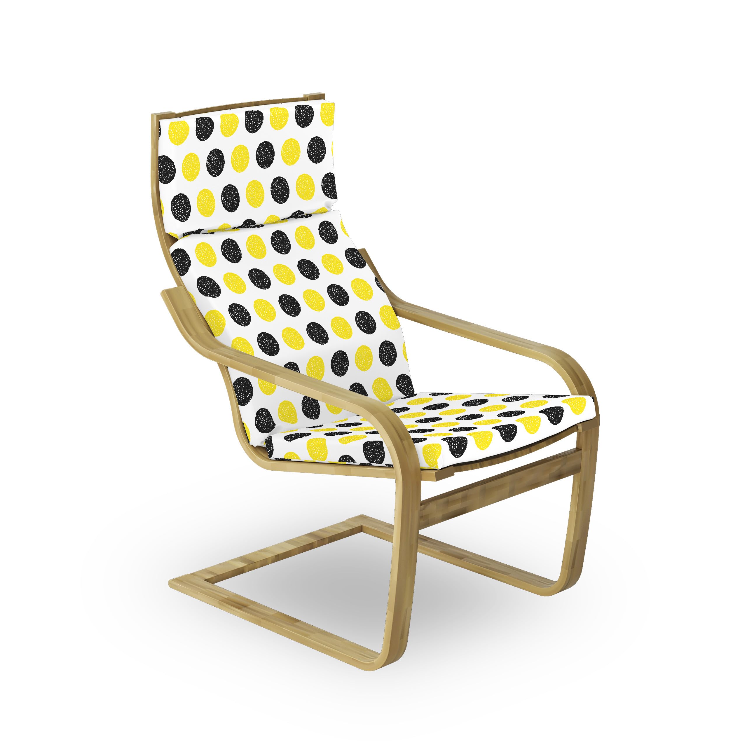 Ambesonne Yellow Armchair Slipcover - Grunge Style Round Motifs - for Living Room Decor