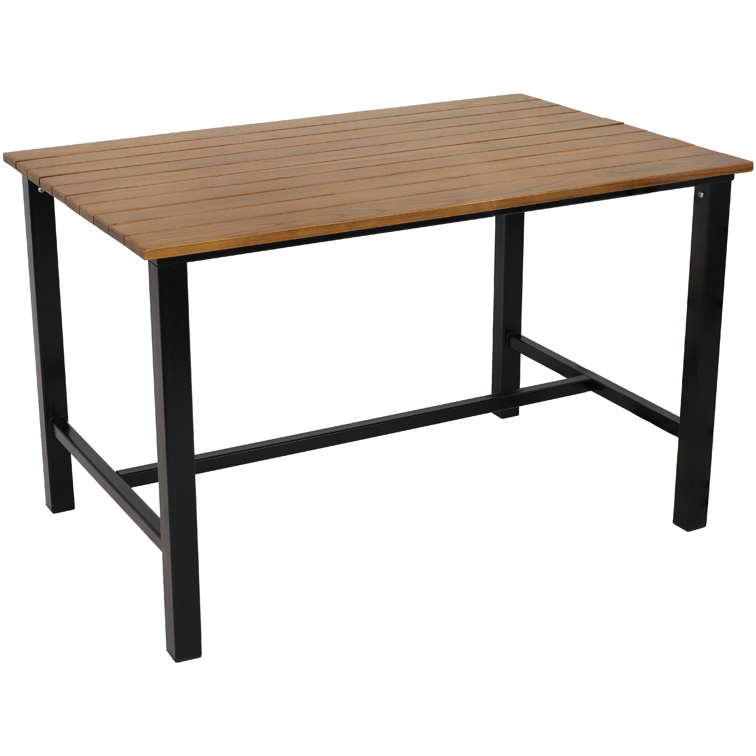 Sunnydaze European Chestnut 3-Piece Patio Dining Set - Outdoor Furniture for Garden, Backyard, and Poolside Dining