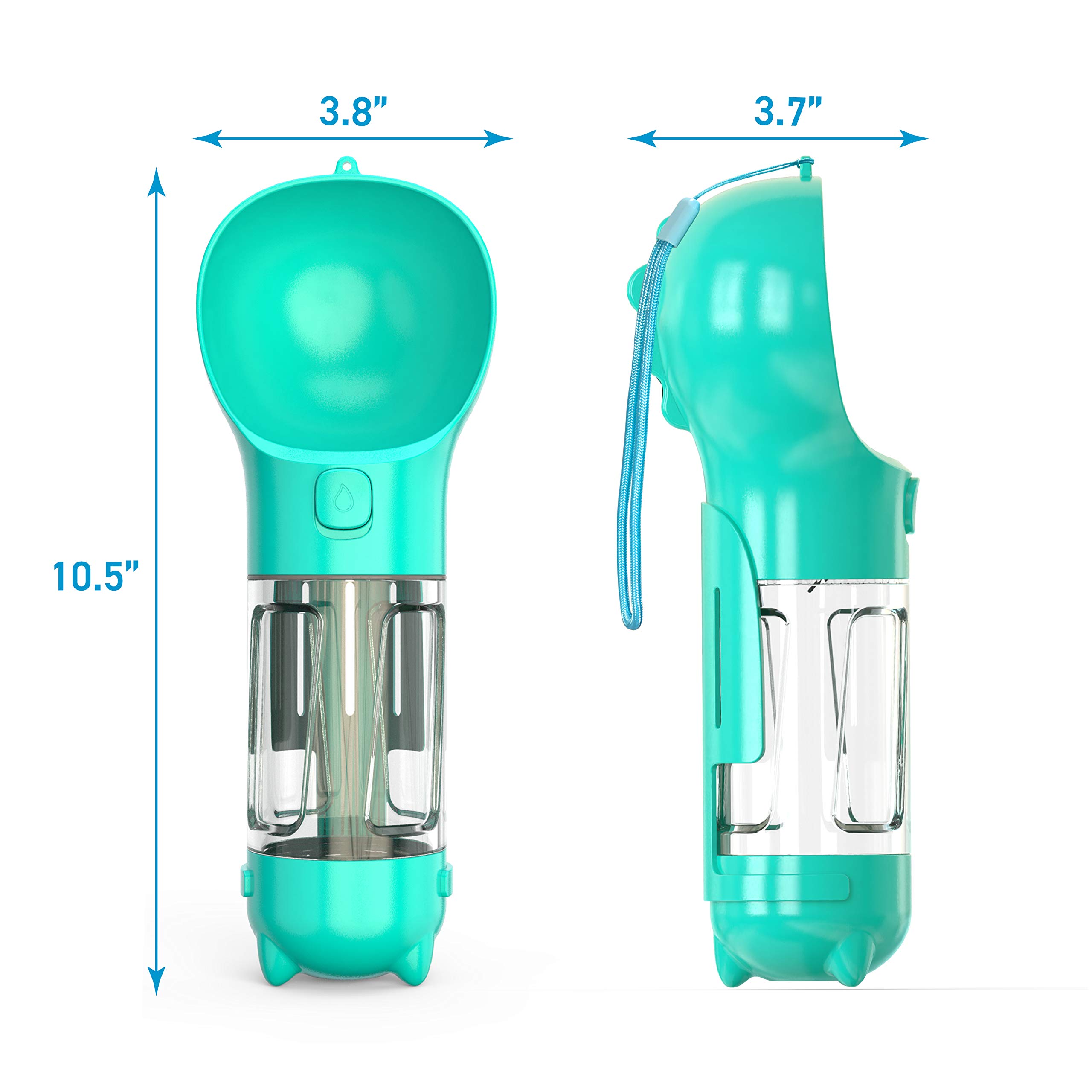 Portable Dog Water Bottle with Leak-Proof Bowl, Built-in Poop Scoop & Waste Bag Dispenser - Perfect for Hiking, Travel & Outdoor Adventures with Your Pet