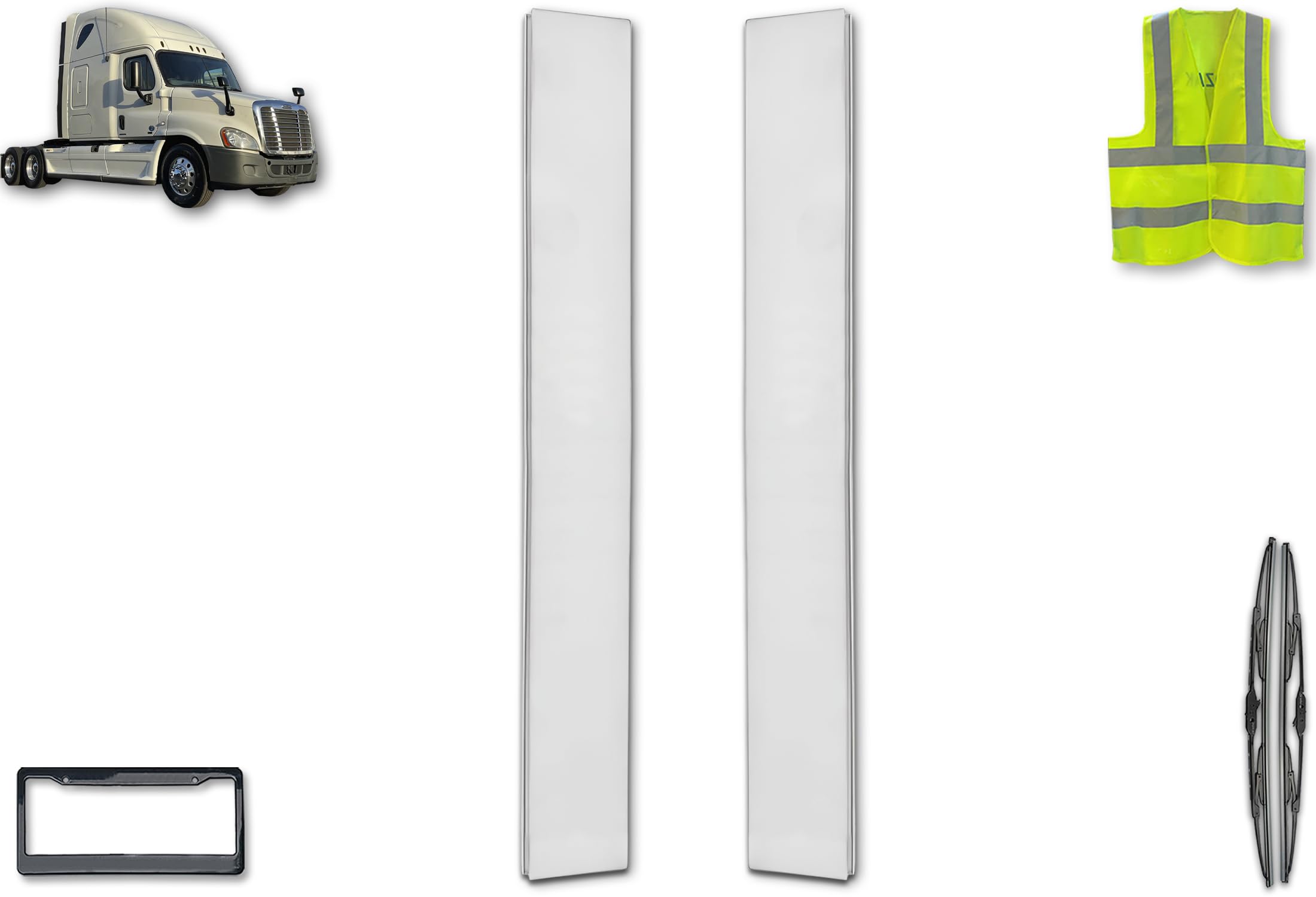 KOZAK Bottom Cab Cabin Wing Narrow Version Fairings for Freightliner Cascadia 2008-2017 - Right Passenger & Left Driver Side Set with Logo, 2X 22