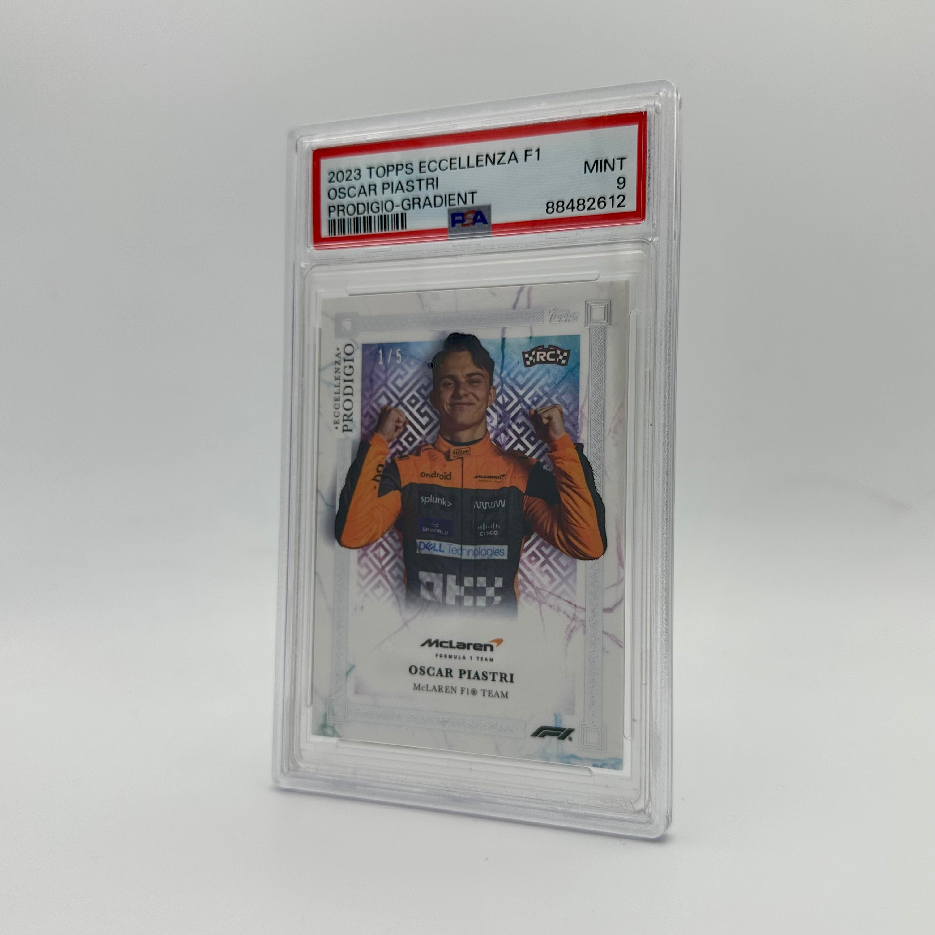 PSA 9 Oscar Piastri 2023 Eccellenza Prodigio Gradient Rookie Card - Limited Edition Collectible for Motorsport Fans & Trading Card Enthusiasts