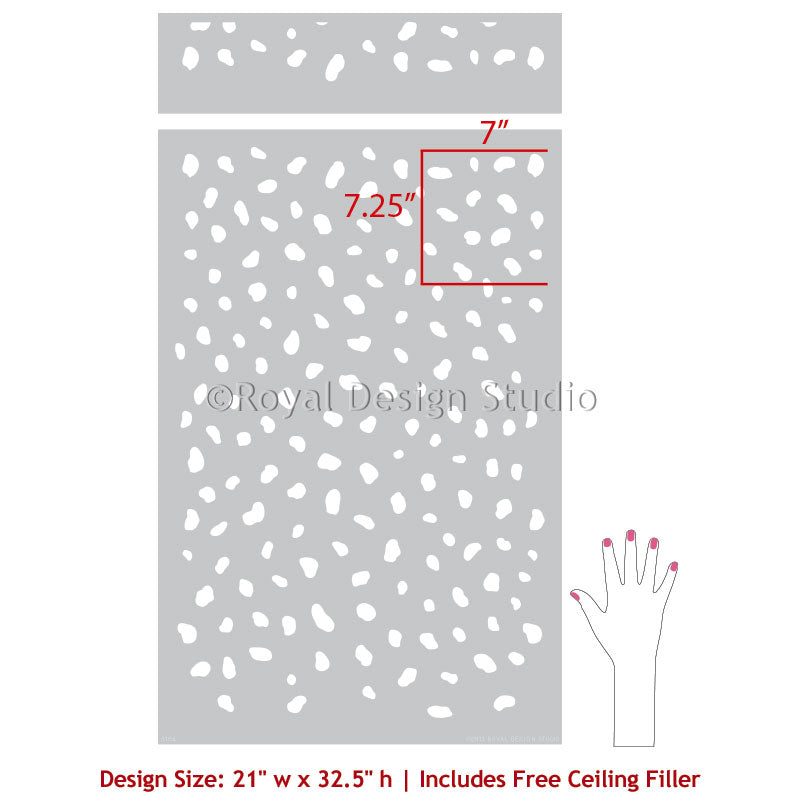 Cheetah Spots Wall Stencil - Reusable DIY Painting Template for Home Decor, Kids Room & Nursery - Create Wild Animal Prints on Walls, Furniture & Crafts