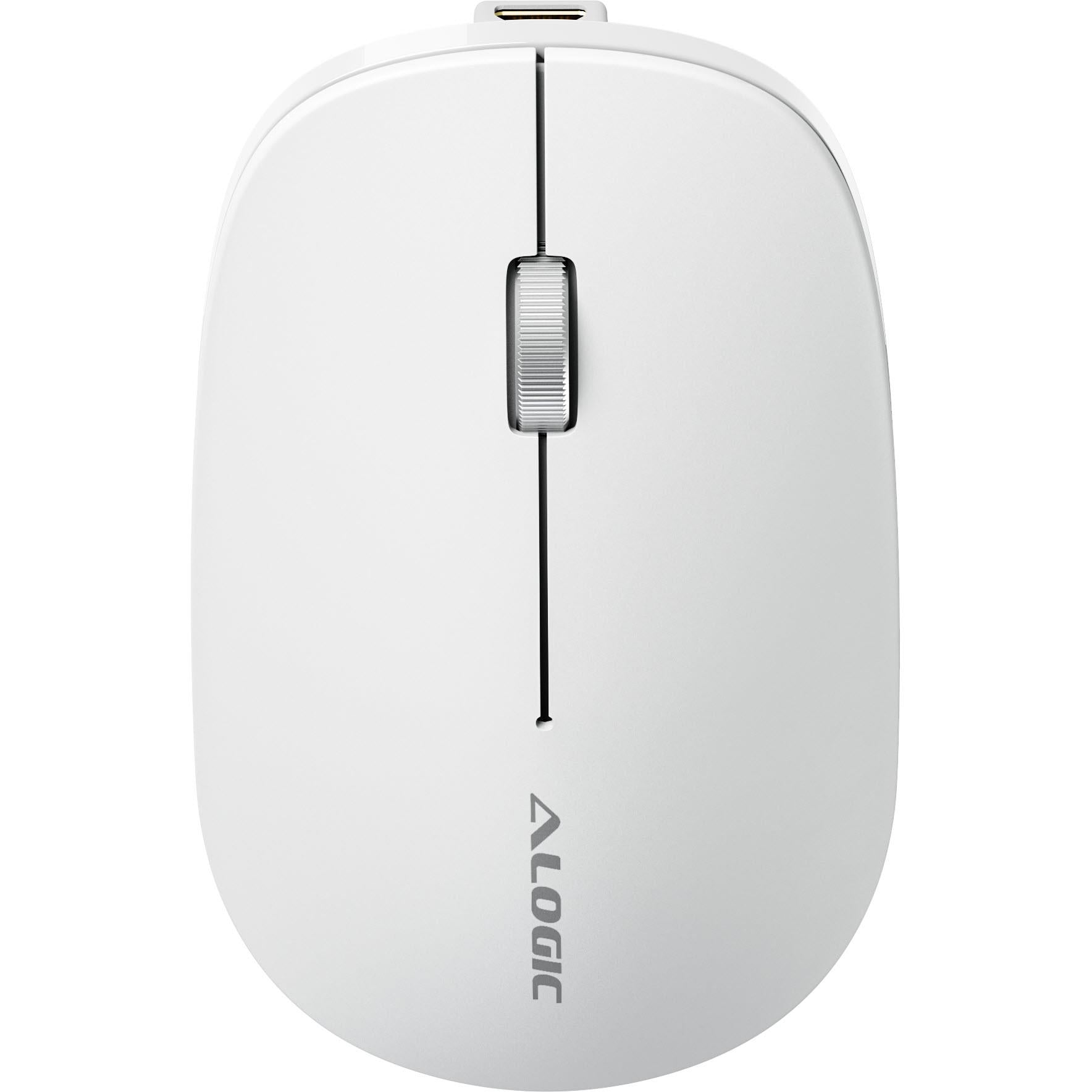 Alogic Echelon Compact Wireless Bluetooth Keyboard and Mouse Combo - USB-C Rechargeable, Compatible with Mac, Windows, iPad (White) - Perfect for Home Office, Remote Work & Travel