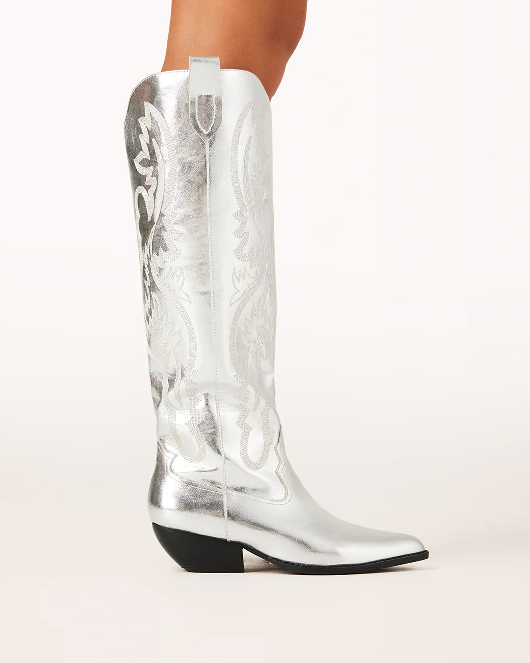 Billini Wilden Women's Silver Cowboy Boots - Stylish Western Ankle Boots for Country Music Festivals & Rodeo Events
