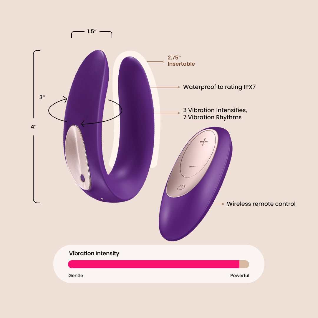 Satisfyer Double Plus Remote - Rechargeable Dual Stimulation Vibrator for Vaginal & Clitoral Pleasure | Wireless App Control | Perfect for Couples Play & Solo Intimate Moments