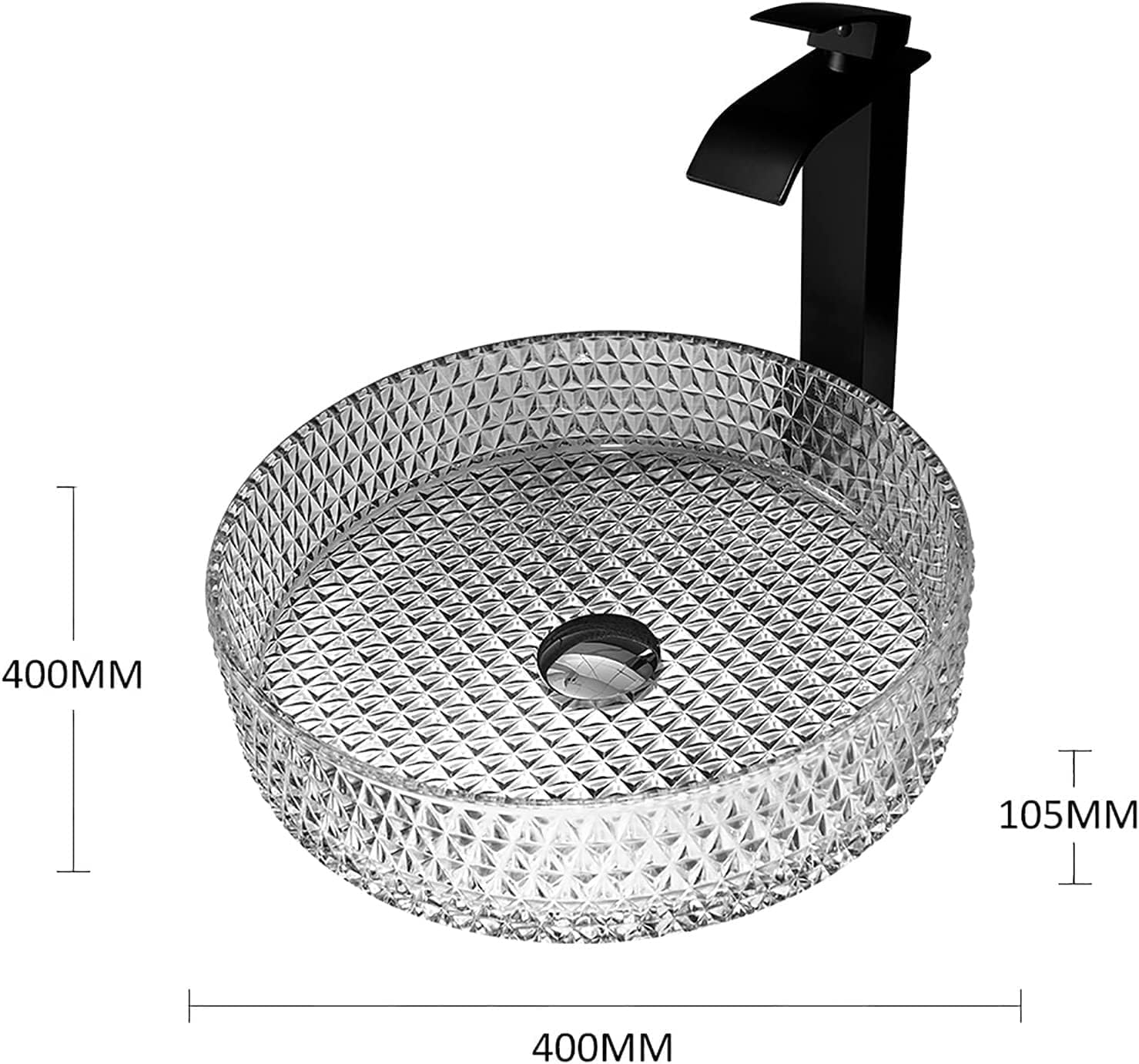 Premium InArt Glass Vessel Sink - 15.5