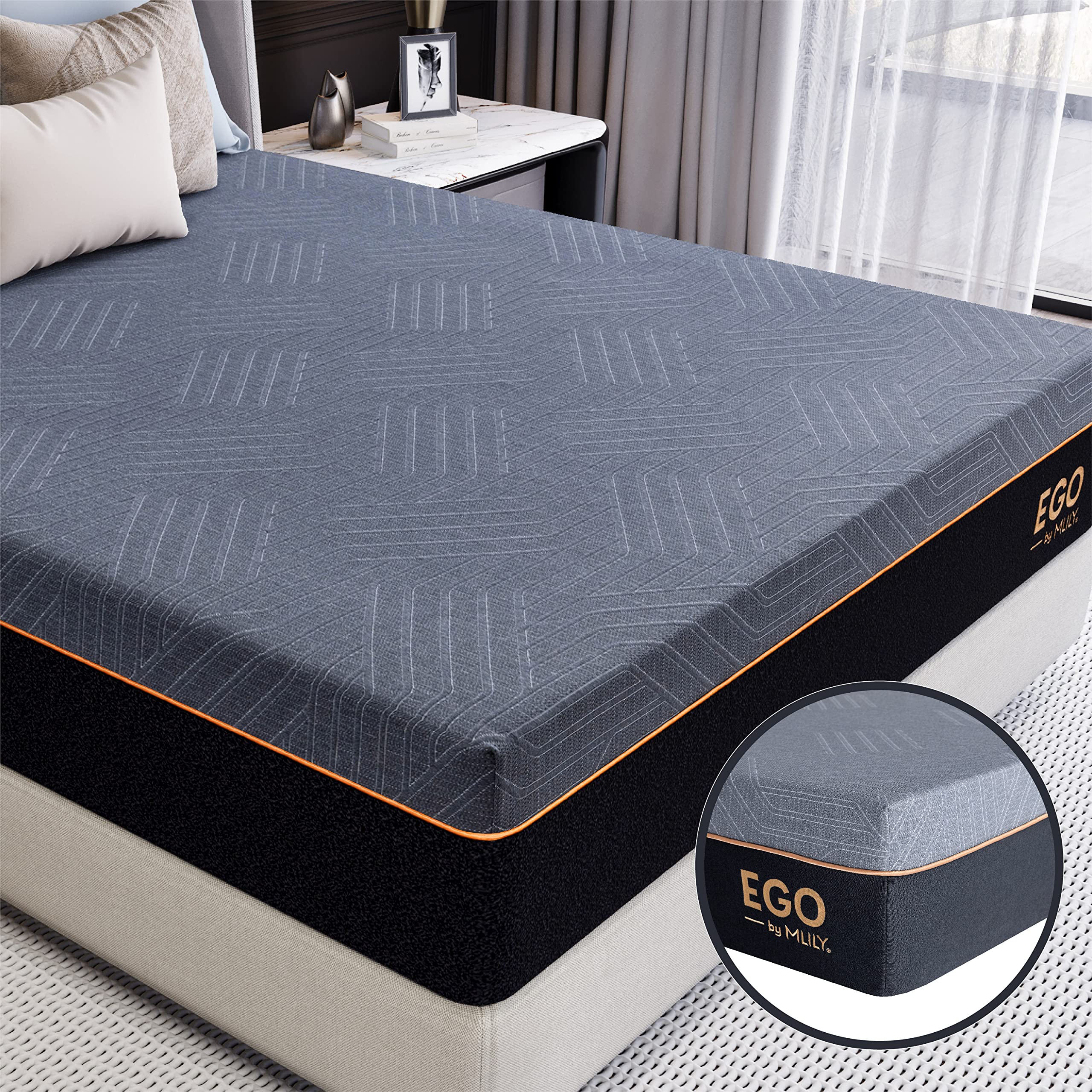 MLILY EGO 12 Inch Copper Gel Memory Foam Mattress - King Size (72