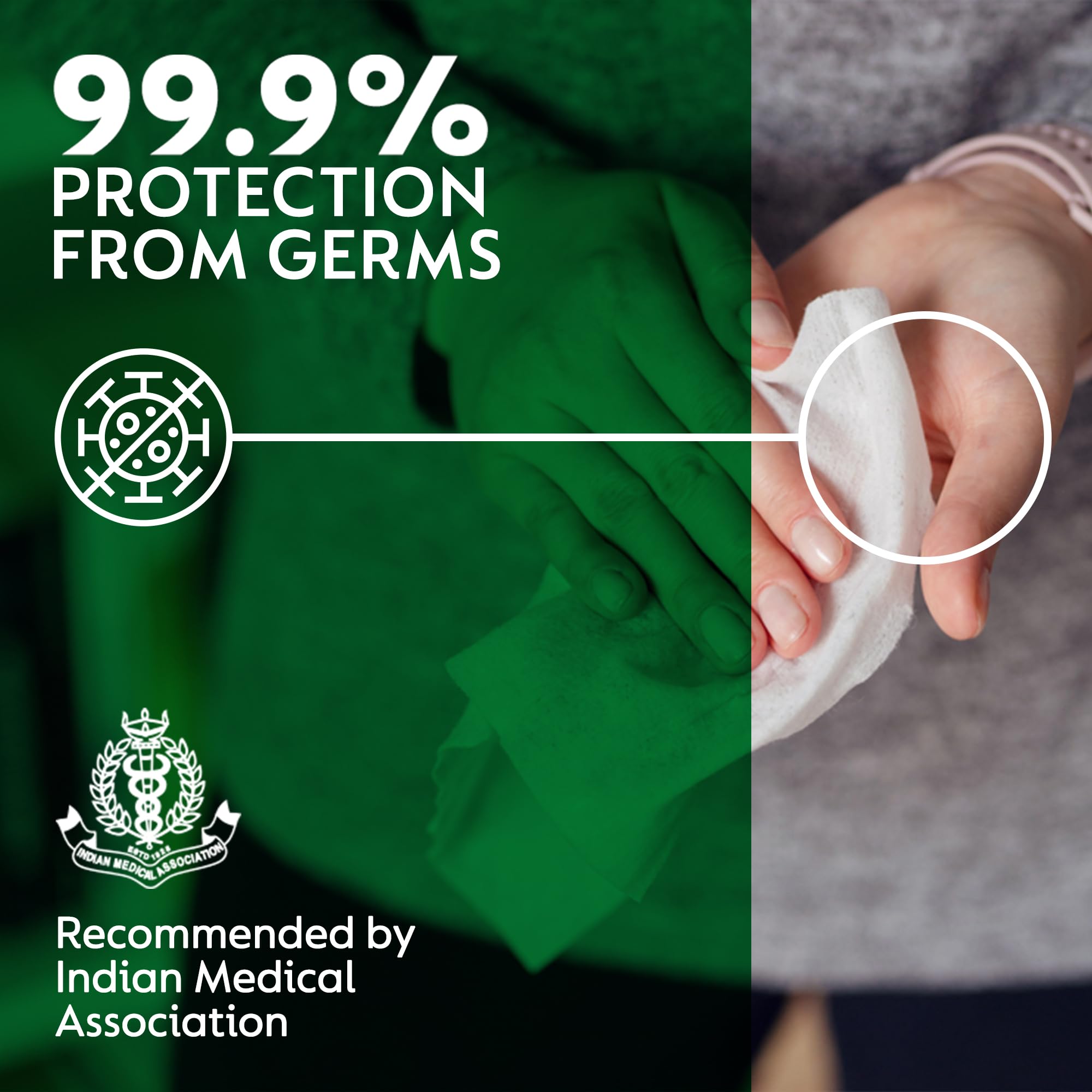 Dettol Germ Protection Wet Wipes for Skin & Surfaces, Original Scent - 10 Count Pack with Moisture-Lock Lid | Antibacterial Cleaning Wipes for Home, Office & Travel Use