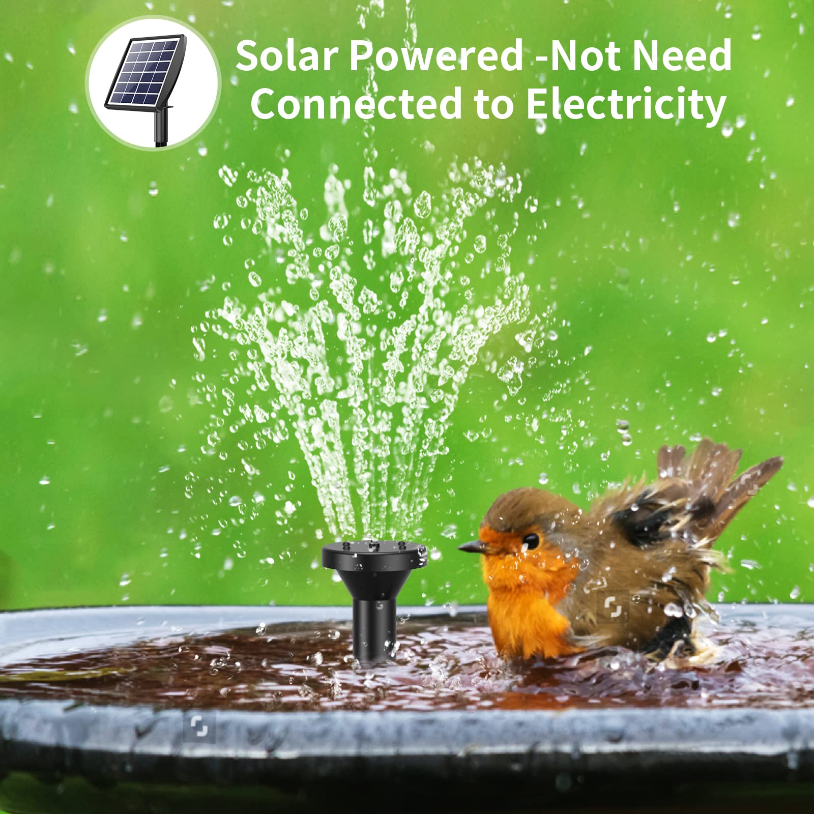 Ankway 2W Solar Fountain Pump Kit (2 Pack) - Solar Powered Outdoor Water Pump for Bird Baths, Ponds, Pools, Gardens, Fish Tanks & Yards - Perfect for Decorative Water Features & Wildlife Attraction