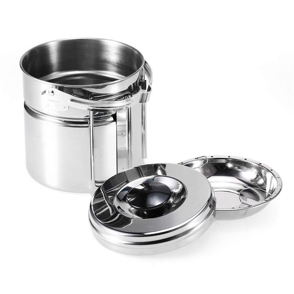 **304 Stainless Steel Hanging Pot for Camping - Lightweight Outdoor Cookware Set for Backpacking, Hiking & Picnics - Perfect for Boiling Water & Cooking Meals in the Wild**
