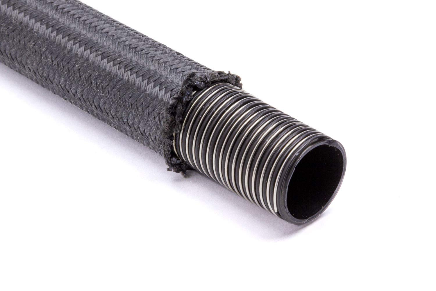 FRAGOLA 8AN 6FT Braided Fire Retardant PTFE Hose with Wire Reinforcement - Black - Ideal for Hydraulic Systems, Industrial Machinery & High-Temperature Applications
