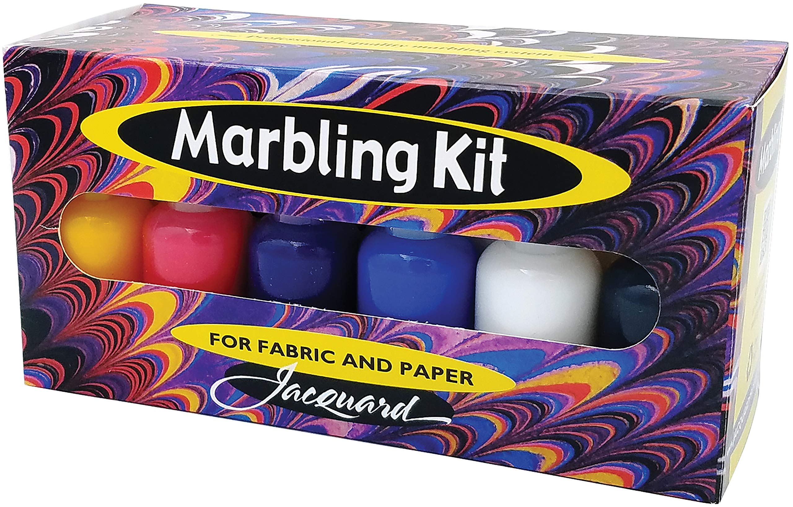 Jacquard Marbling Kit for Fabric and Paper - DIY Watercolor Effect Art Supplies for Creative Projects, Home Decor, and Gift Making
