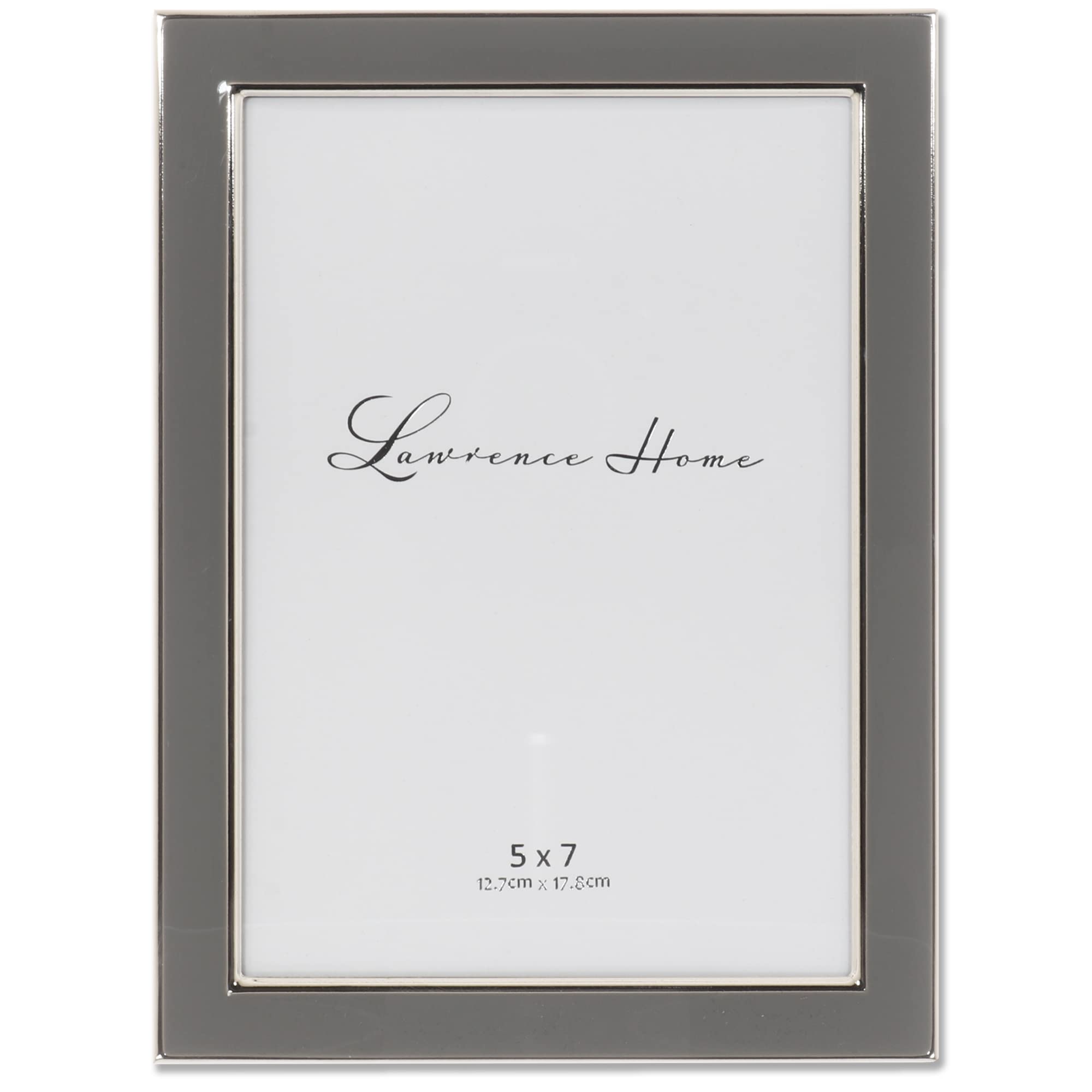 Lawrence Frames 5x7 Gray Metal and Enamel Picture Frame - Perfect for Home Decor, Office Display & Photo Gifts