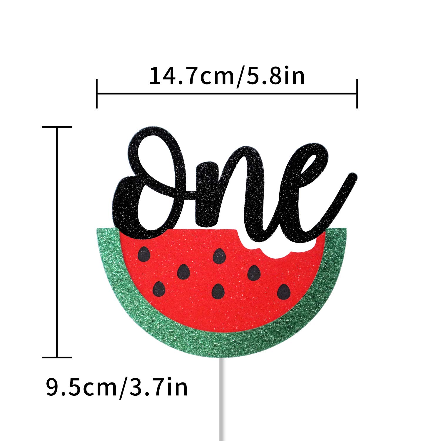 One in a Melon Cake Topper - Watermelon First Birthday Decor for Summer Tutti Frutti Hawaiian Themed Party | Perfect for 1st Birthday Cakes, Dessert Tables & Tropical Celebrations