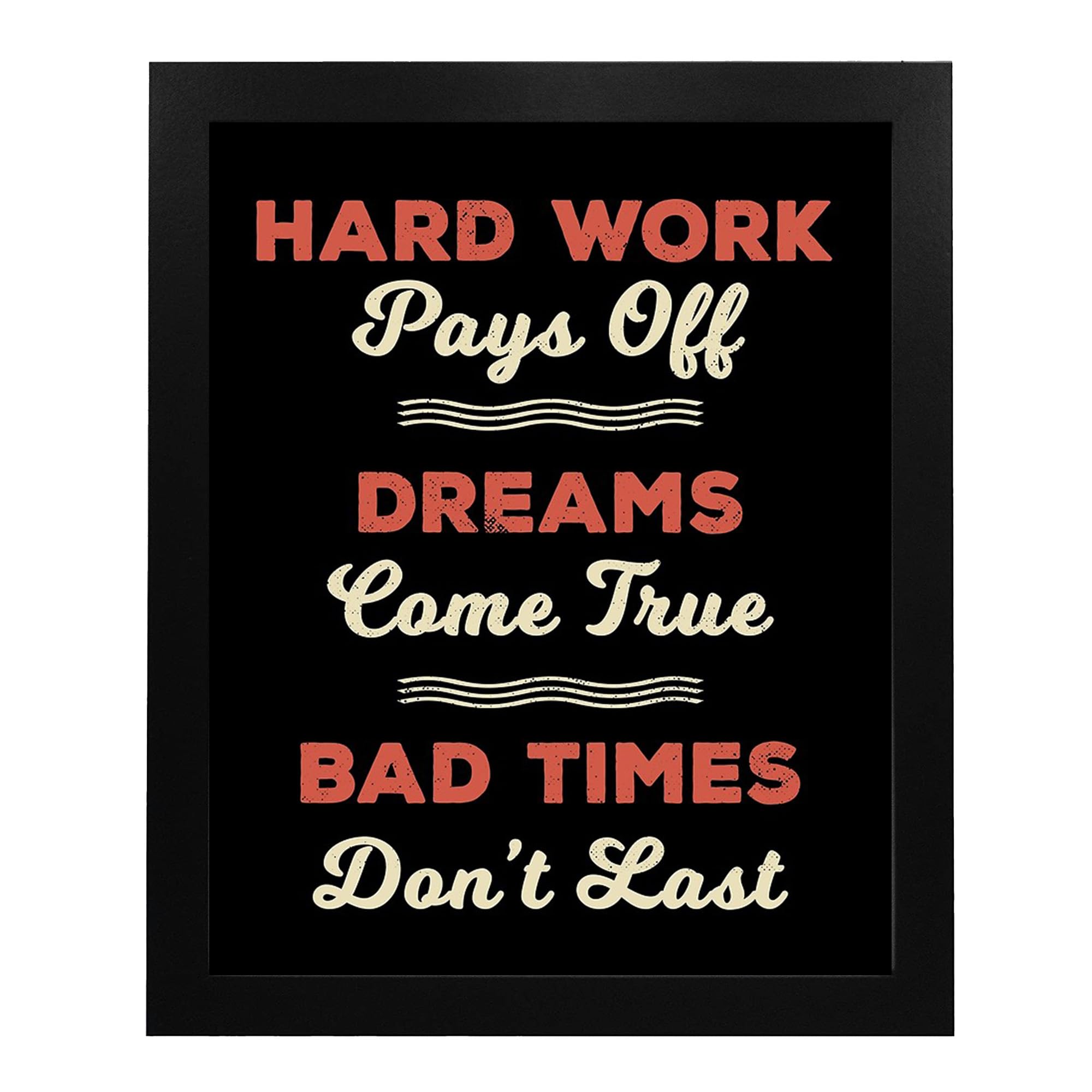 Hard Work Pays Off - Motivational Quotes Wall Art Print for Home, Office, Gym & School Decor - Inspirational Gift Idea - 8x10 Inches Unframed - Perfect for Living Room, Bedroom, Workspace & Fitness Studio
