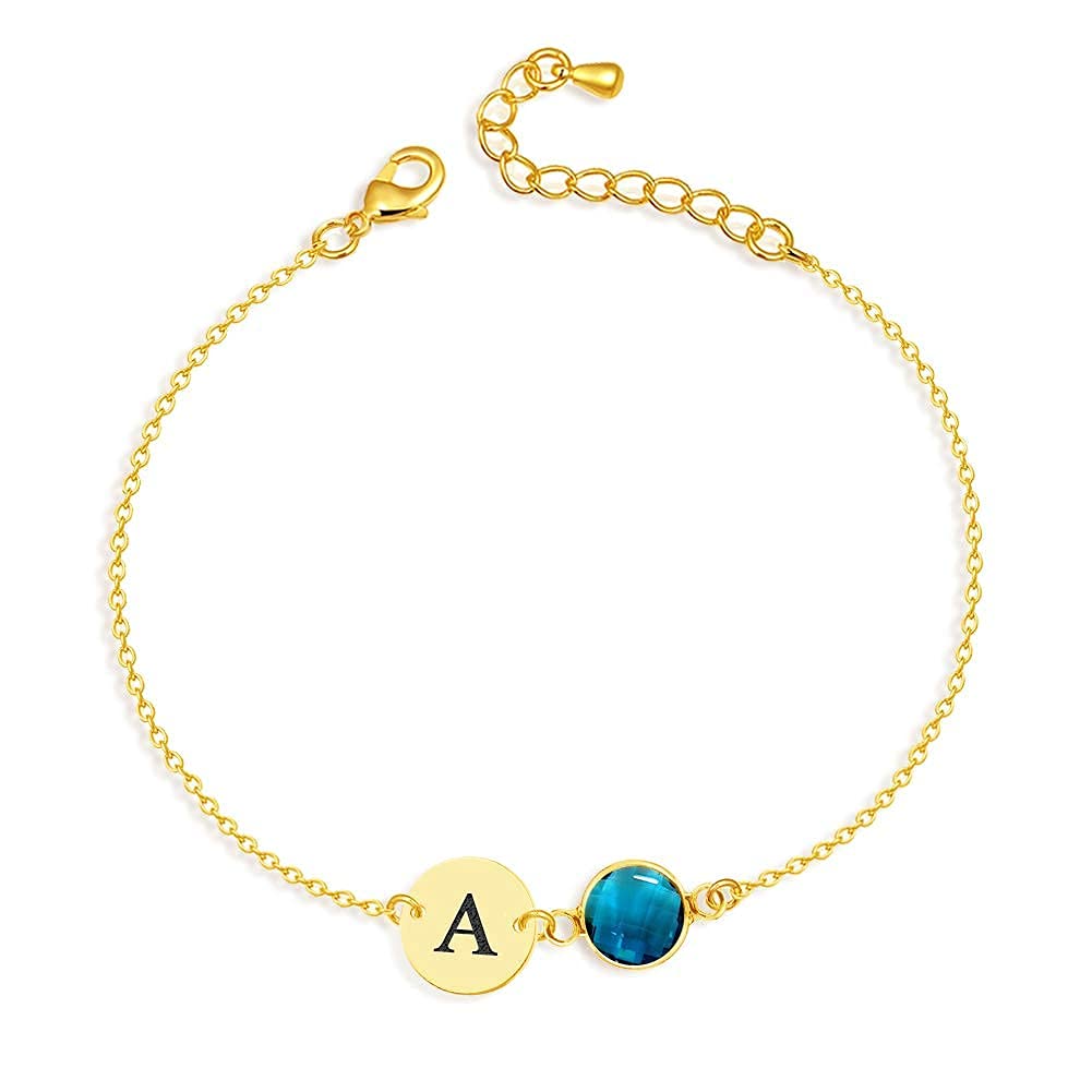 Personalized Birthstone Ankle Bracelet for Women - Custom Name Anklet with Gemstone Jewelry Gift for Mom, Teen Girls & Her | Perfect for Birthdays, Anniversaries & Everyday Wear