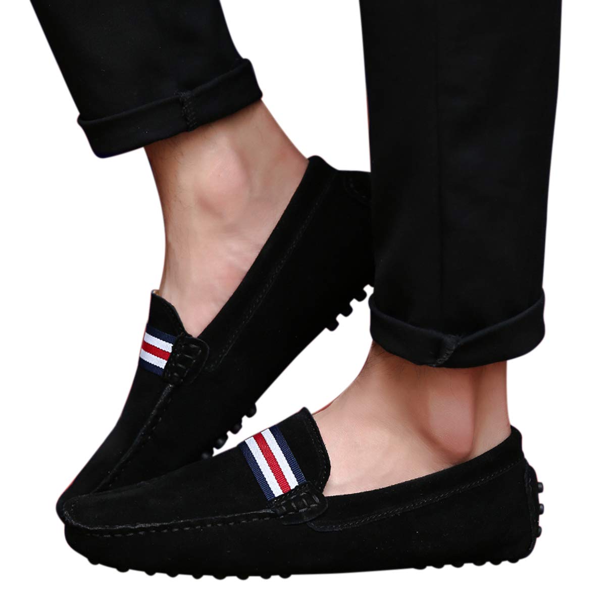 **Santimon Men's Suede Leather Penny Loafers - Slip-On Casual Driving Shoes for Wedding, Prom & Office - Comfortable Moccasins for Daily Wear & Formal Occasions**