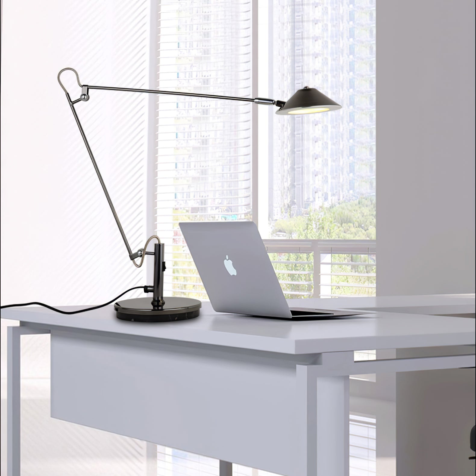 Adjustable Black Office Task Lamp - LED Desk Light with Flexible Gooseneck, Eye-Caring Brightness for Home Office, Study & Reading (Black)