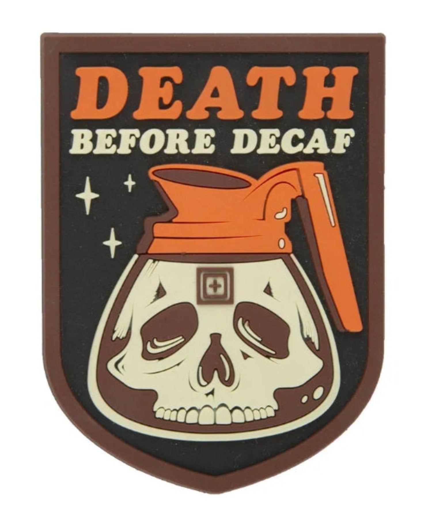 5.11 Tactical Death Before Decaf Morale Patch - Military Style Hook & Loop Patch for Tactical Gear, Backpacks & Uniforms - Perfect for Outdoor Enthusiasts, Military Personnel & Coffee Lovers